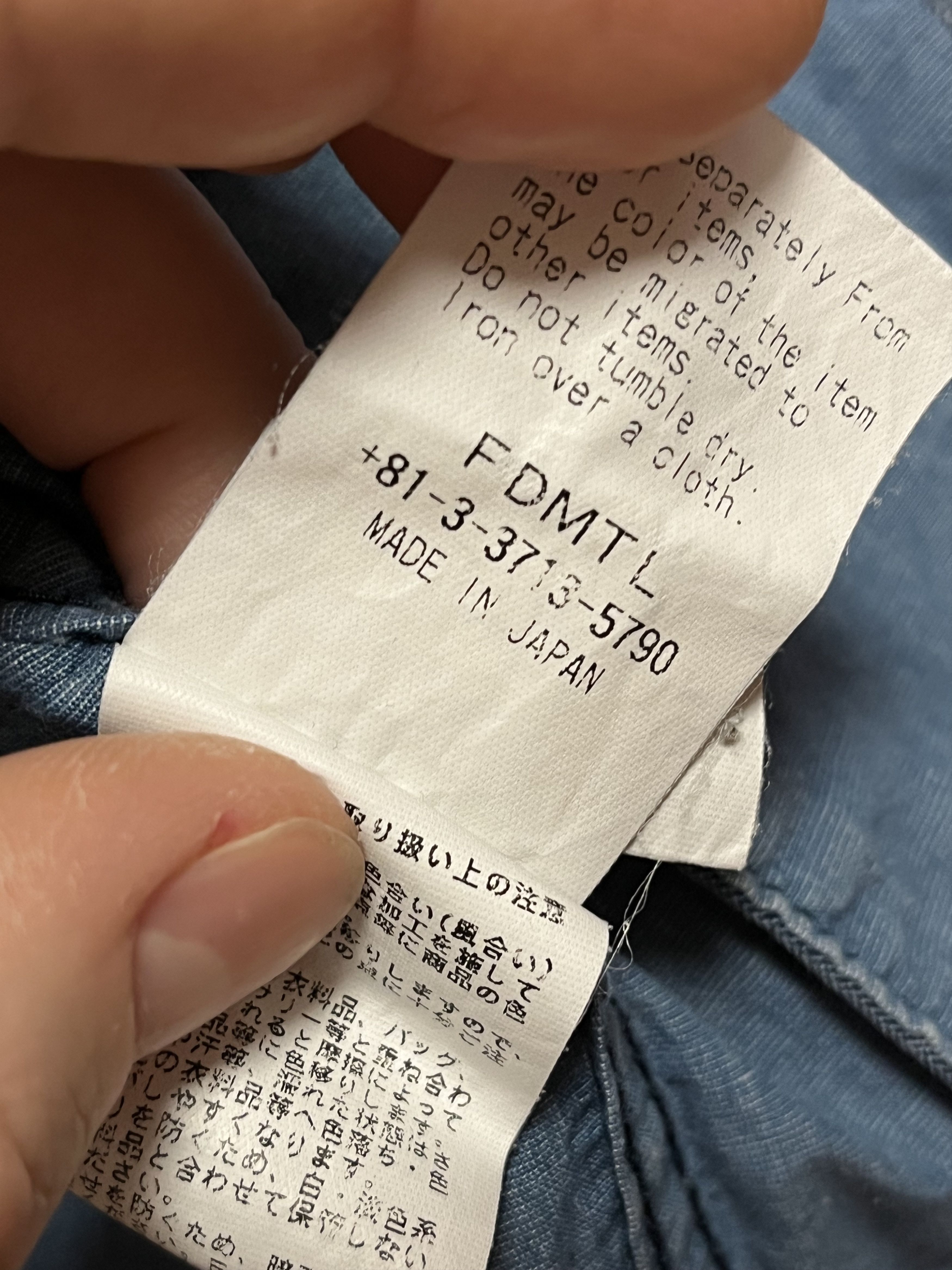 FDMTL FDMTL bottom up shirt jeans Size US M / EU 48-50 / 2 - 8 Thumbnail