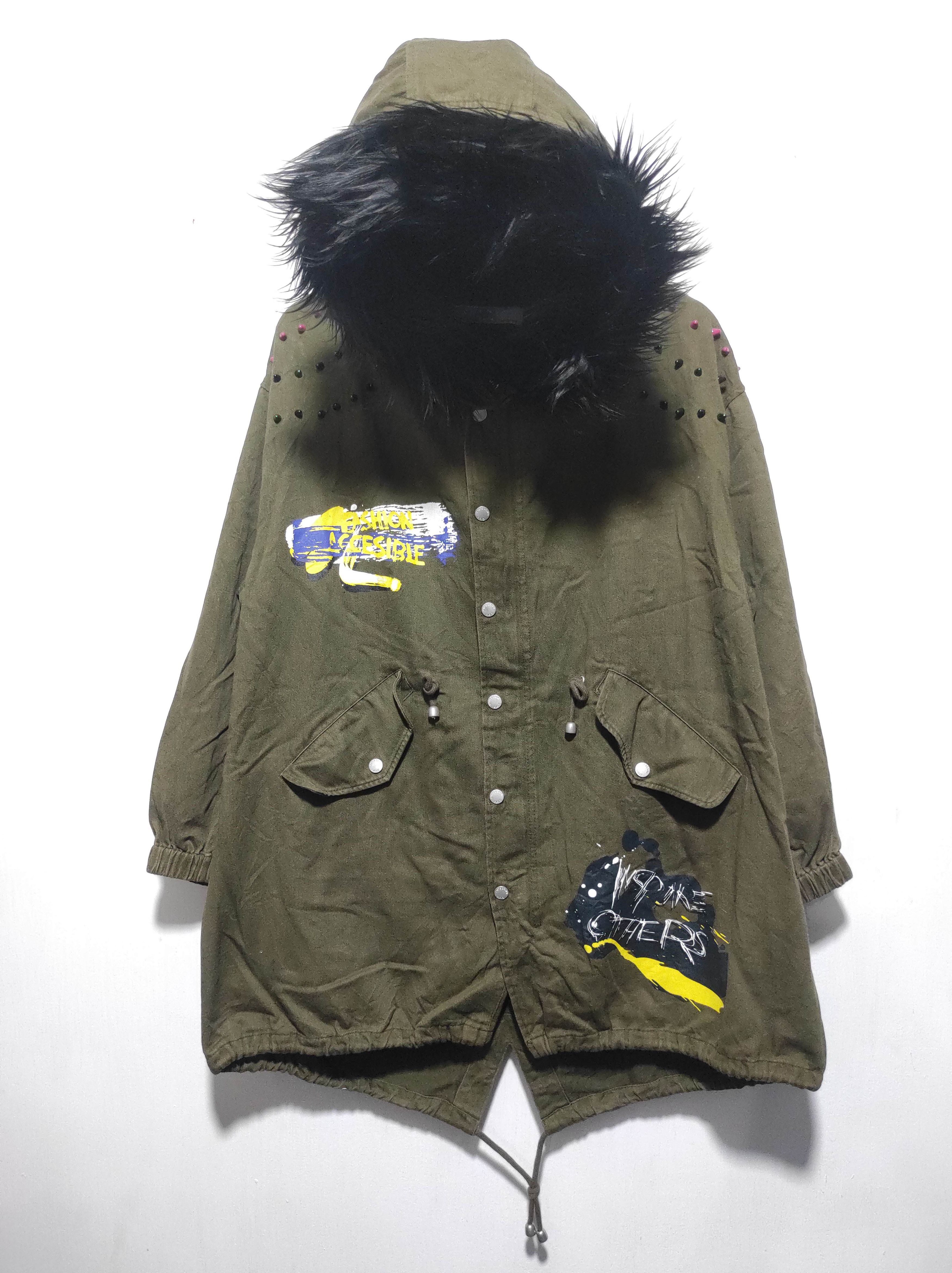 14th Addiction Zara Denim Studded Zip Fur Hoodie Jacket Lgb Style Size US M / EU 48-50 / 2 - 3 Thumbnail