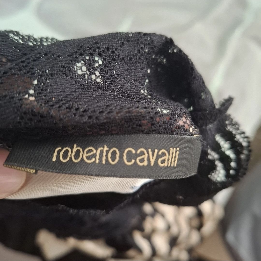 Roberto Cavalli ROBERTO CAVALLI Multicoloured Tiger Print Lace V Neck Dres Size M / US 6-8 / IT 42-44 - 7 Thumbnail