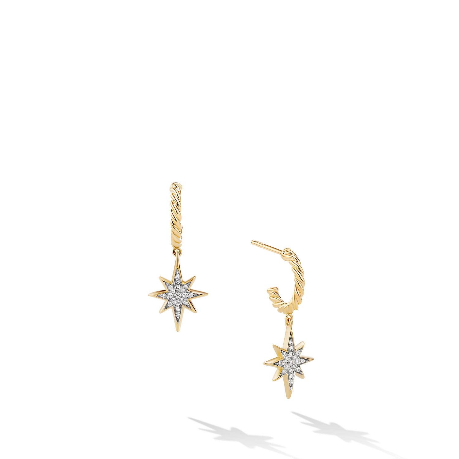 David Yurman o1w1db10325 Earrings in 18K Yellow Gold with Pave Diamonds Size ONE SIZE - 1 Preview