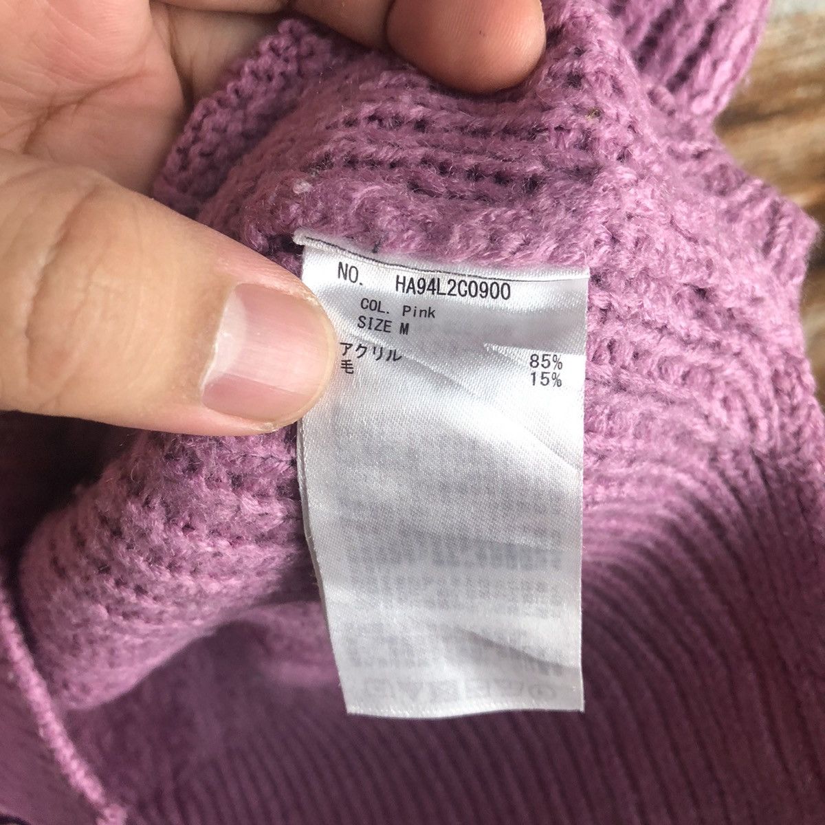 Homespun Knitwear × Japanese Brand American Holic Pink cable Knitwear #A1889 Size M / US 6-8 / IT 42-44 - 9 Thumbnail