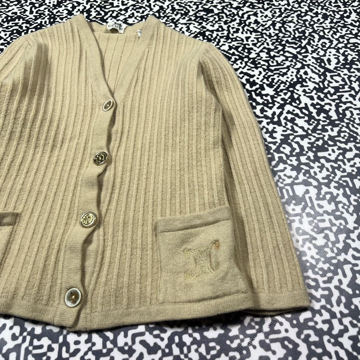 Celine Vintage 90s CELINE Paris Wool Cardigan Luxury Retro Style Size XS / US 0-2 / IT 36-38 - 7 Thumbnail