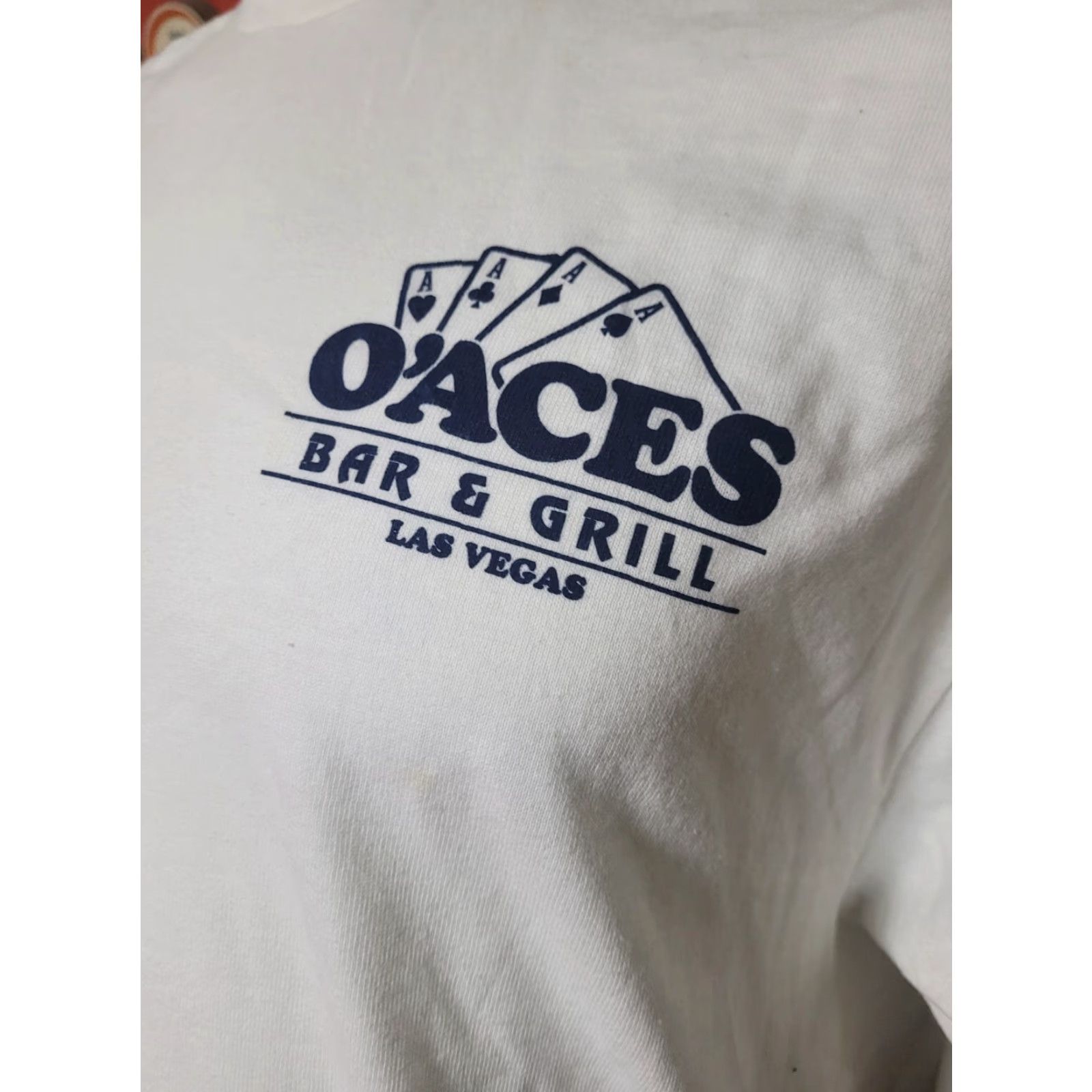 Delta O'Aces Bar & Grill Las Vegas NV Monday Night Maniacs T Shirt XL White Delta Logo Men Short Sleeve Crew Neck Cotton Size US XL / EU 56 / 4 - 2 Thumbnail