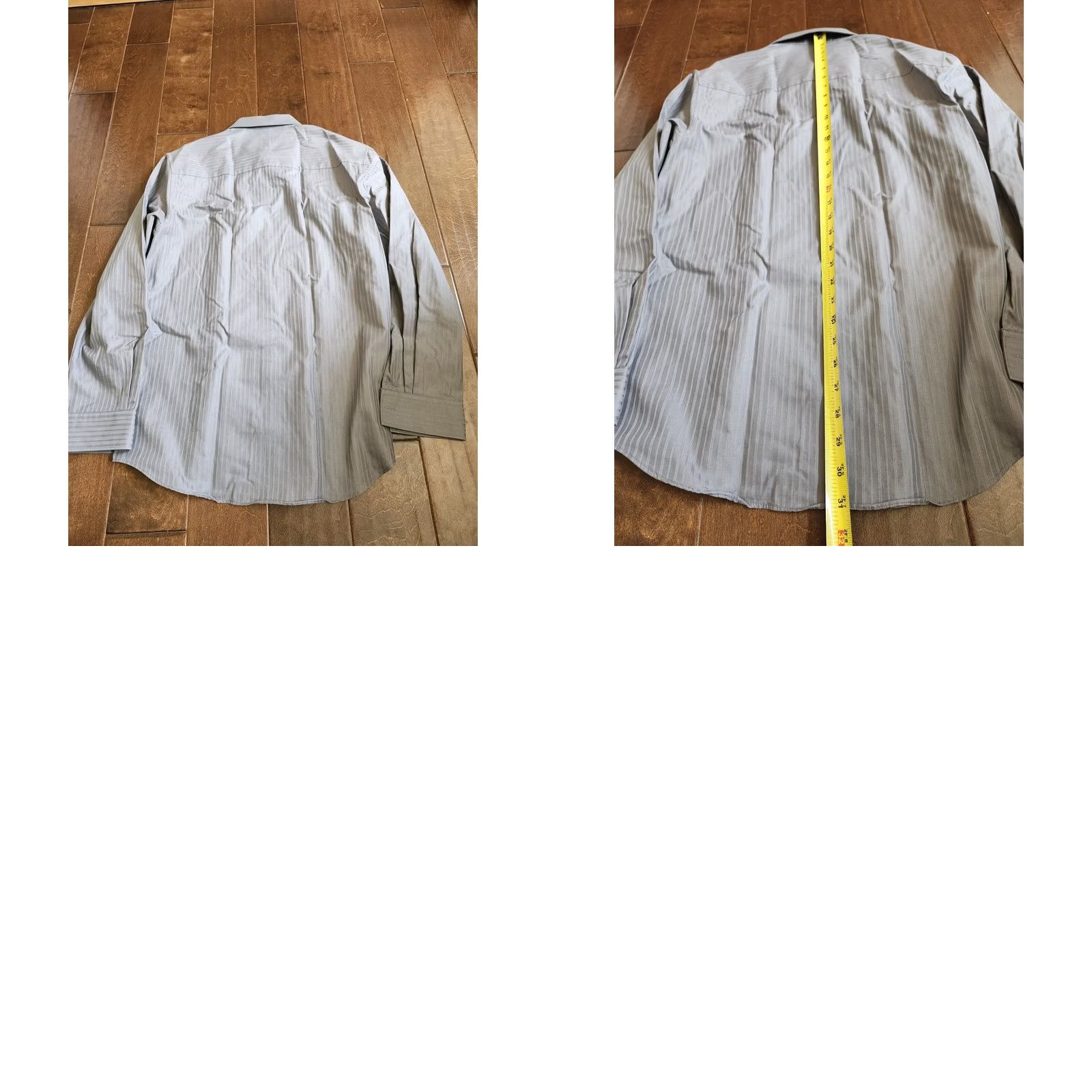 Kenneth Cole Kenneth Cole Reaction Dress Shirt Gray Stripe - M - Men - Button - Long Sleeve - 100% Cotton Size 40R - 10 Thumbnail