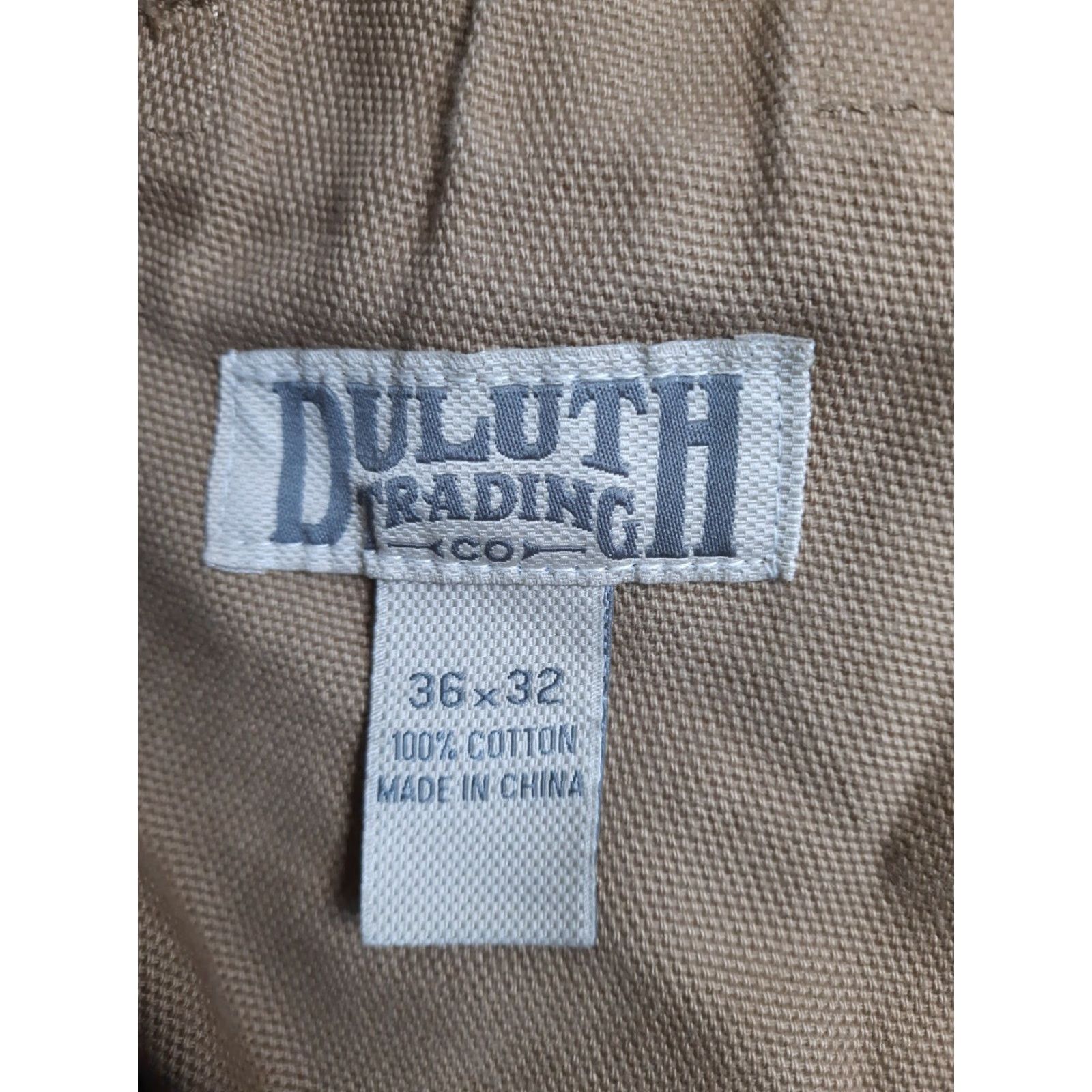 CO VINTAGE Men's Duluth Trading Co Cargo Work Pants 36x32 Tan Beige Canvas Cotton Pockets Size US 36 / EU 52 - 3 Thumbnail