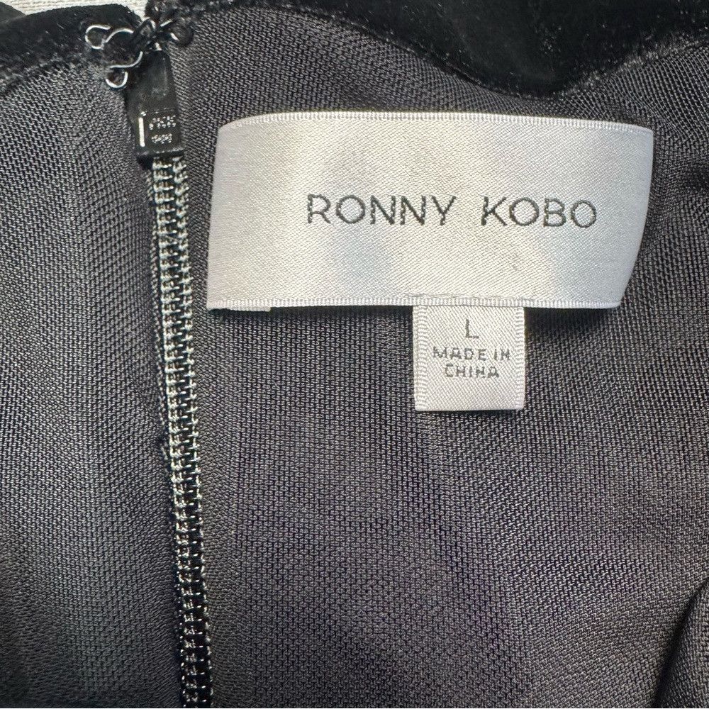 Ronny Kobo NWT New Ronny Kobo Varonica Off-the Shoulder Black Velvet D Size L / US 10 / IT 46 - 6 Thumbnail
