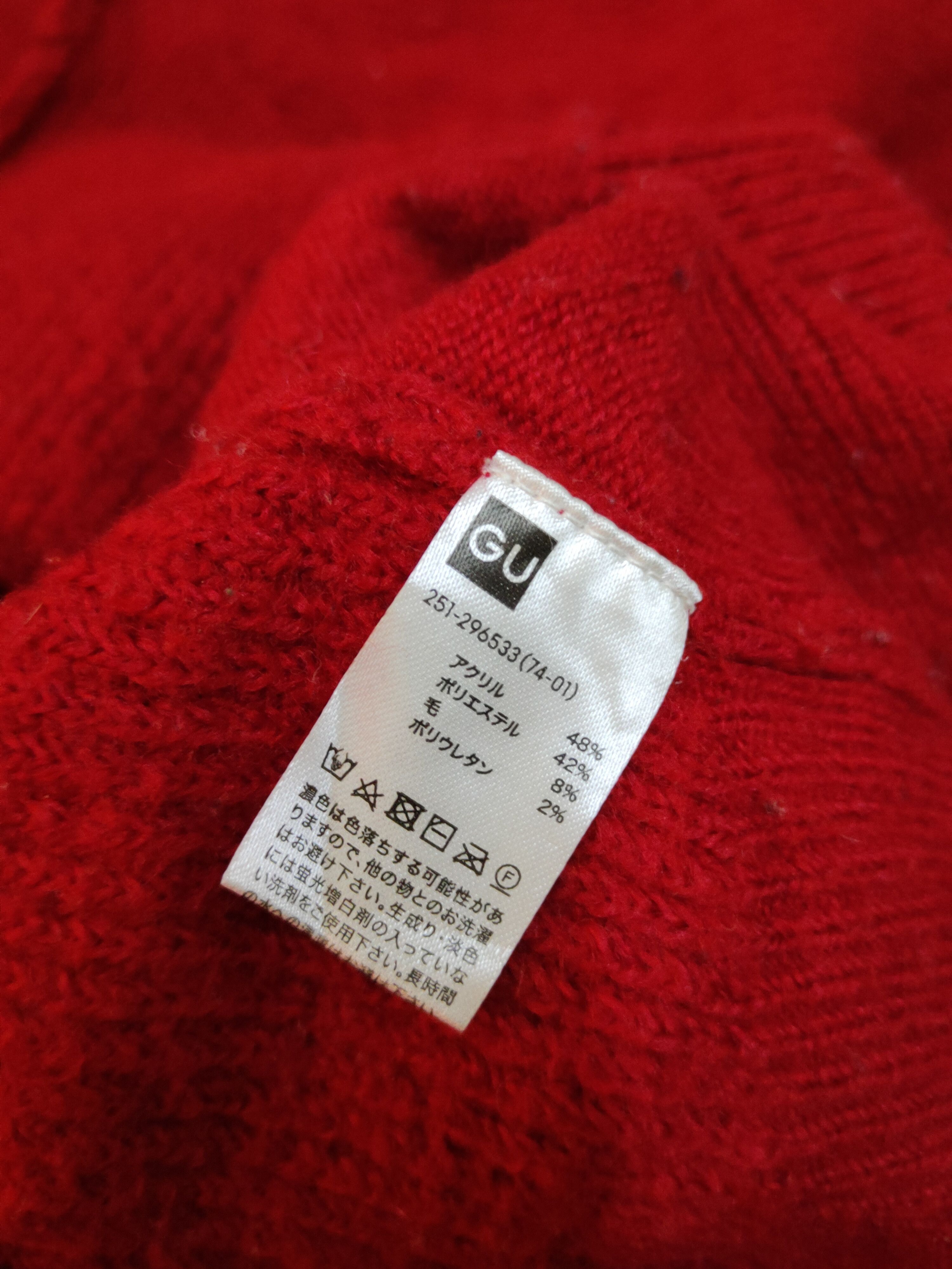GU GU Red Knitwear cardigan japan Sweaters #S1578 Size L / US 10 / IT 46 - 10 Thumbnail