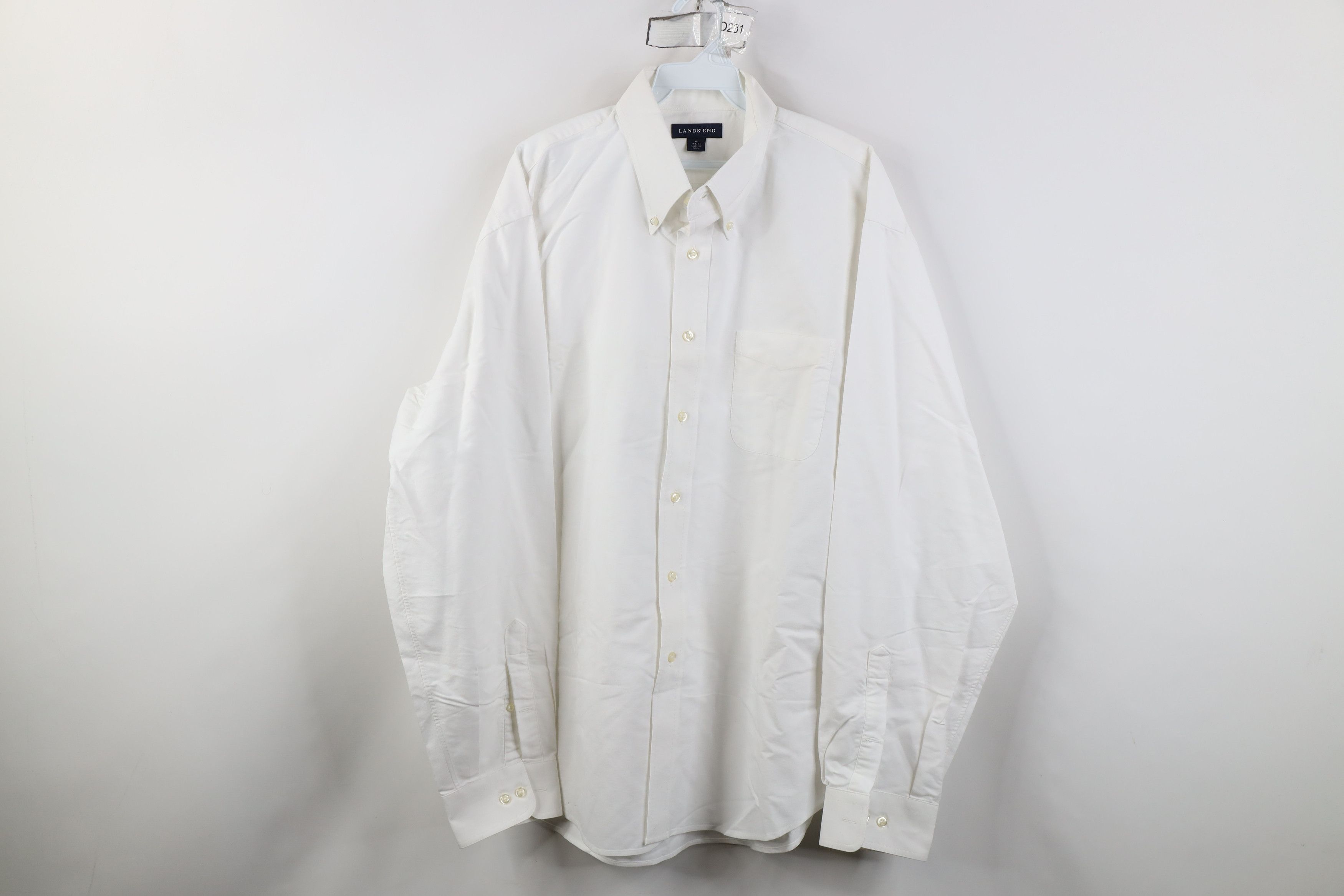 Lands' End Vintage 90s Y2K Lands End Collared Button Down Shirt White Size US L / EU 52-54 / 3 - 1 Thumbnail