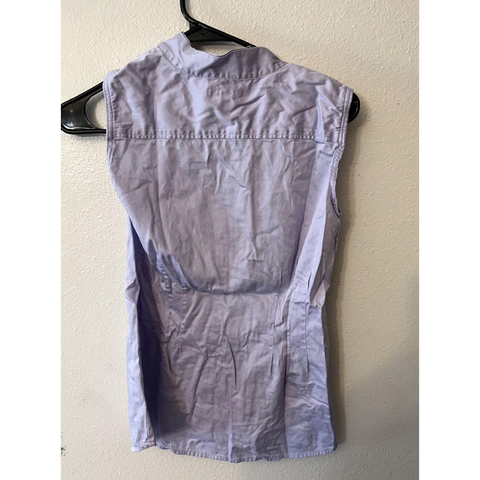 Banana Republic Banana Republic Womens Sleeveless Button-Up Collared Shirt Size 6 Purple Cotton Blend Size M / US 6-8 / IT 42-44 - 3 Thumbnail