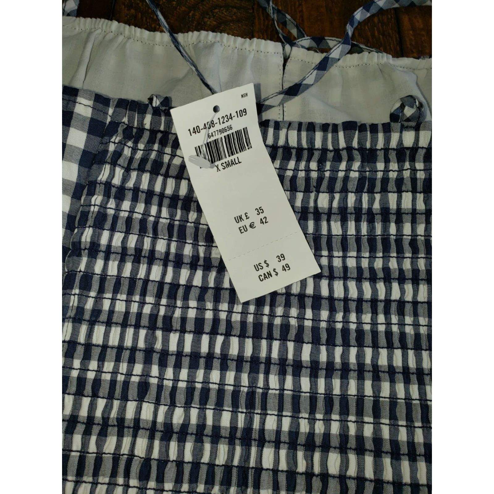 Abercrombie & Fitch Abercrombie & Fitch Women's Blue Gingham Cropped Spaghetti Strap Top XS Tank 70s Vintage? Size XS / US 0-2 / IT 36-38 - 3 Thumbnail