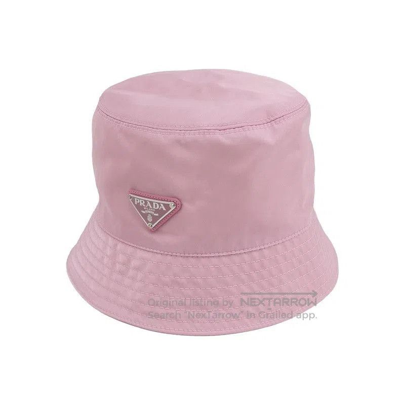 Prada Prada Pink Triangle Logo Bucket Hat. Size ONE SIZE - 1 Thumbnail
