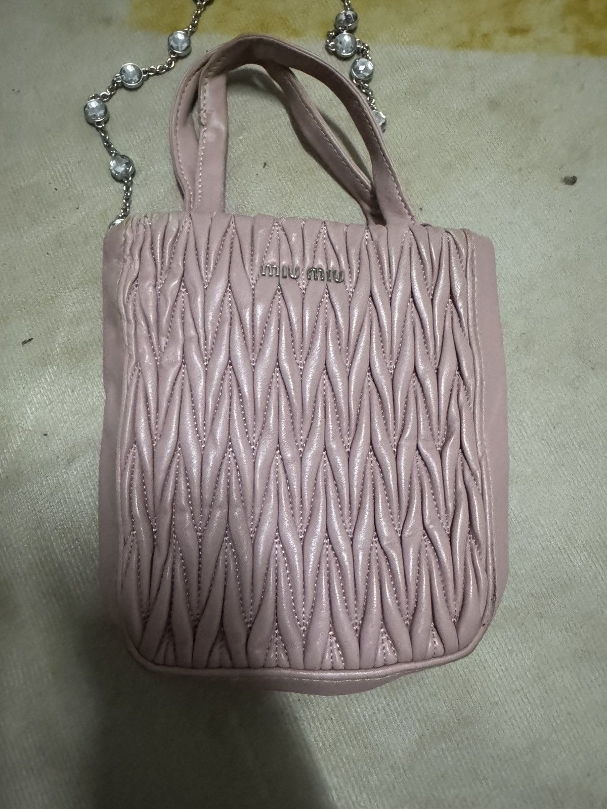 Miu Miu Miu miu crystal leather handbag Size ONE SIZE - 3 Thumbnail