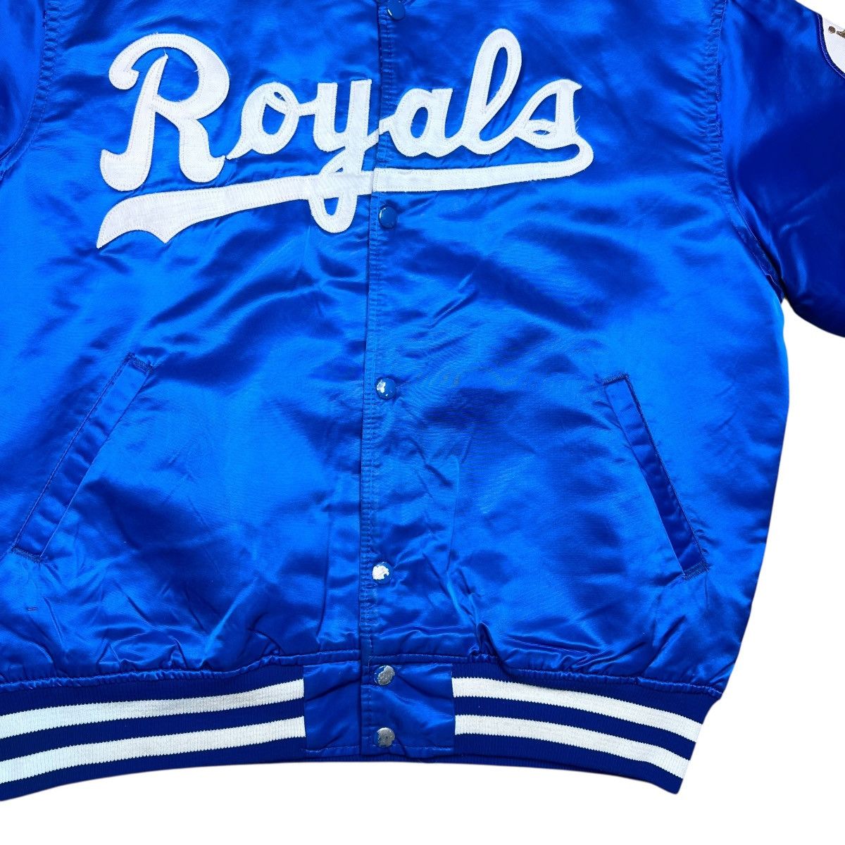 Starter 1990s MLB Kansas City Royals Starter Spell Out Satin Jacket Size US L / EU 52-54 / 3 - 8 Thumbnail