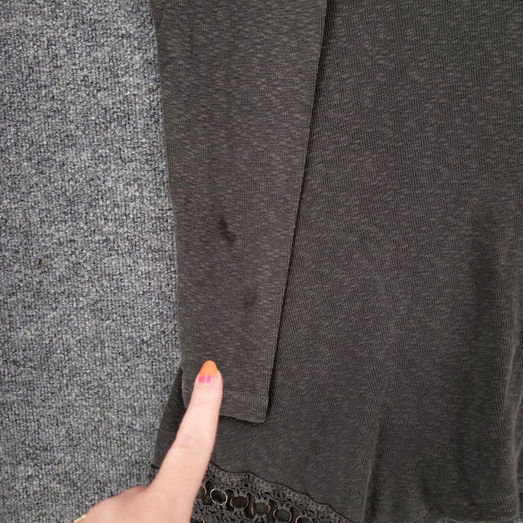 Vintage XCVI Tunic Top Womens M Medium Gray Dolman Oversized Tee Lagenlook Long Sleeve Size M / US 6-8 / IT 42-44 - 4 Thumbnail