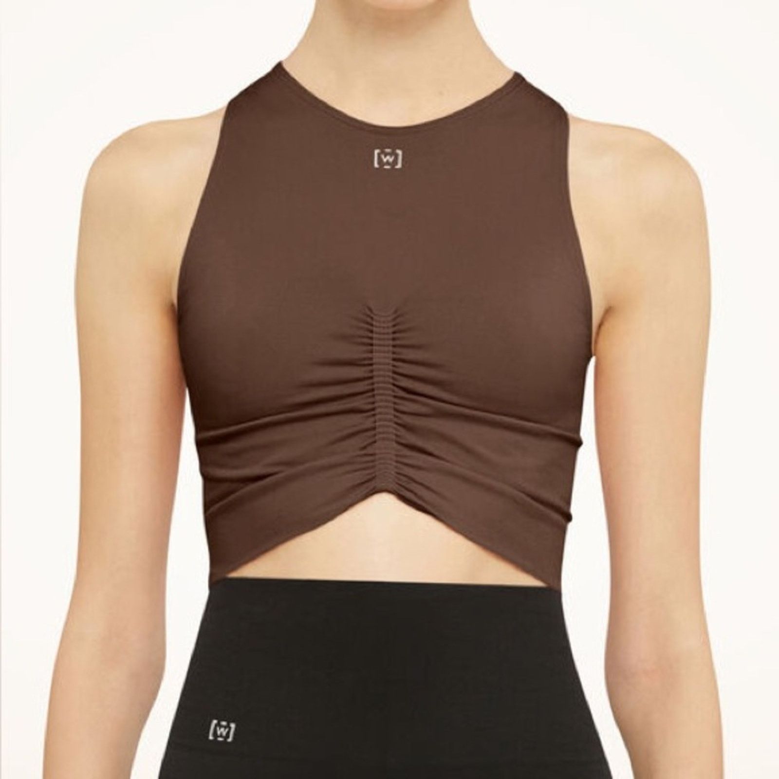 Wolford NWT! Wolford Women's Brown Ruched Crop Top, Size S Size S / US 4 / IT 40 - 1 Thumbnail