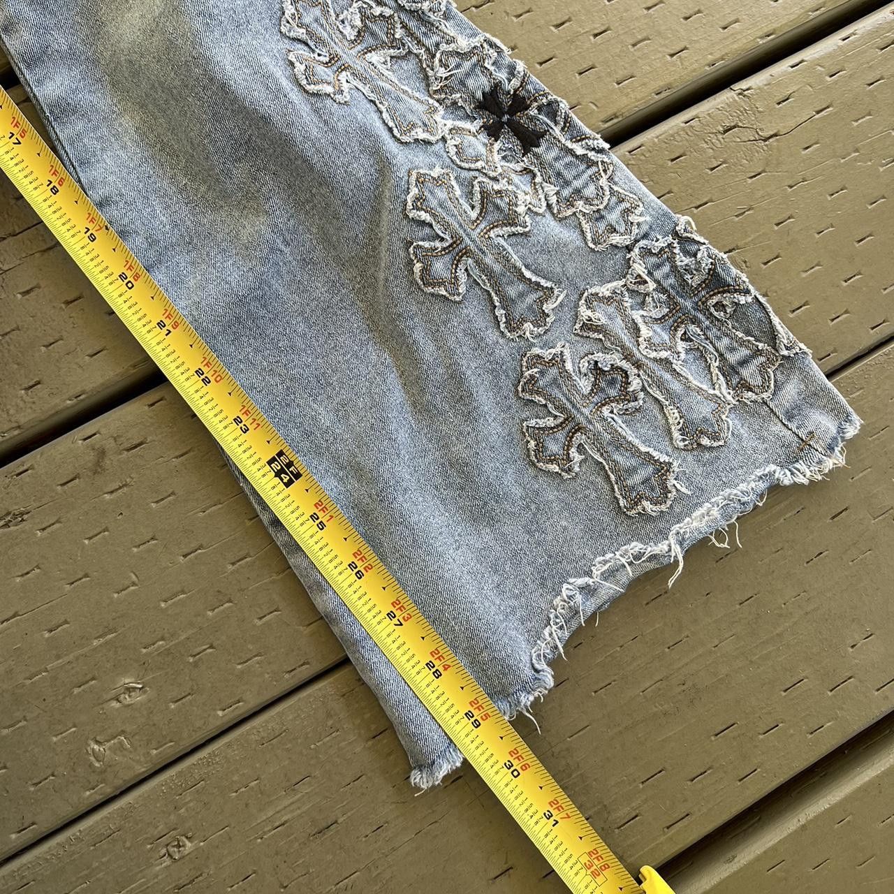 Vintage Womens cross Flared Jeans Wide Leg Jeans Light Wash Y2K Size 26" / US 2 / IT 38 - 5 Thumbnail