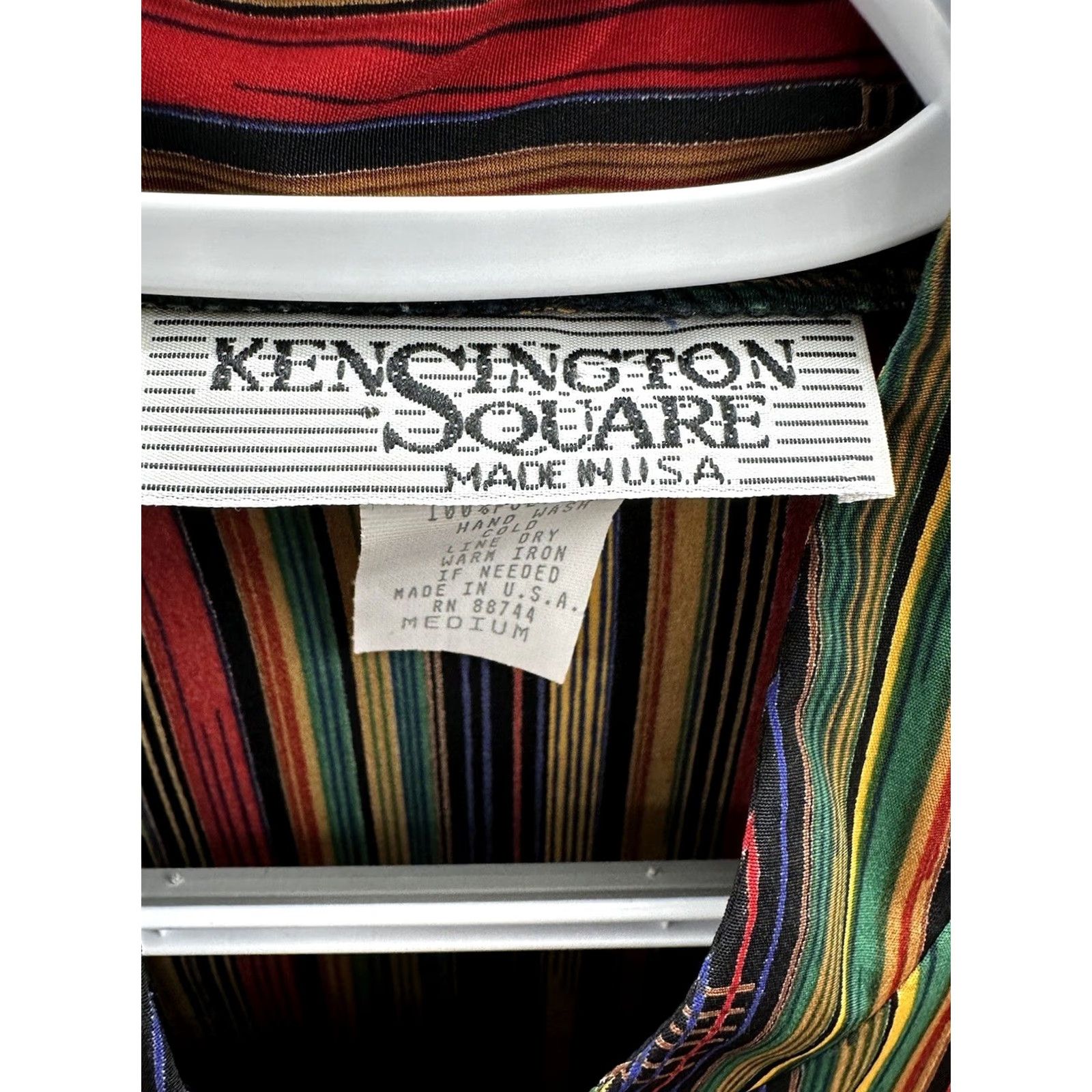Vintage Kensington Square Womens Sweater Medium Striped Long Sleeve Zip Up Vintage Cardigan Knit Regular Red Size M / US 6-8 / IT 42-44 - 6 Thumbnail