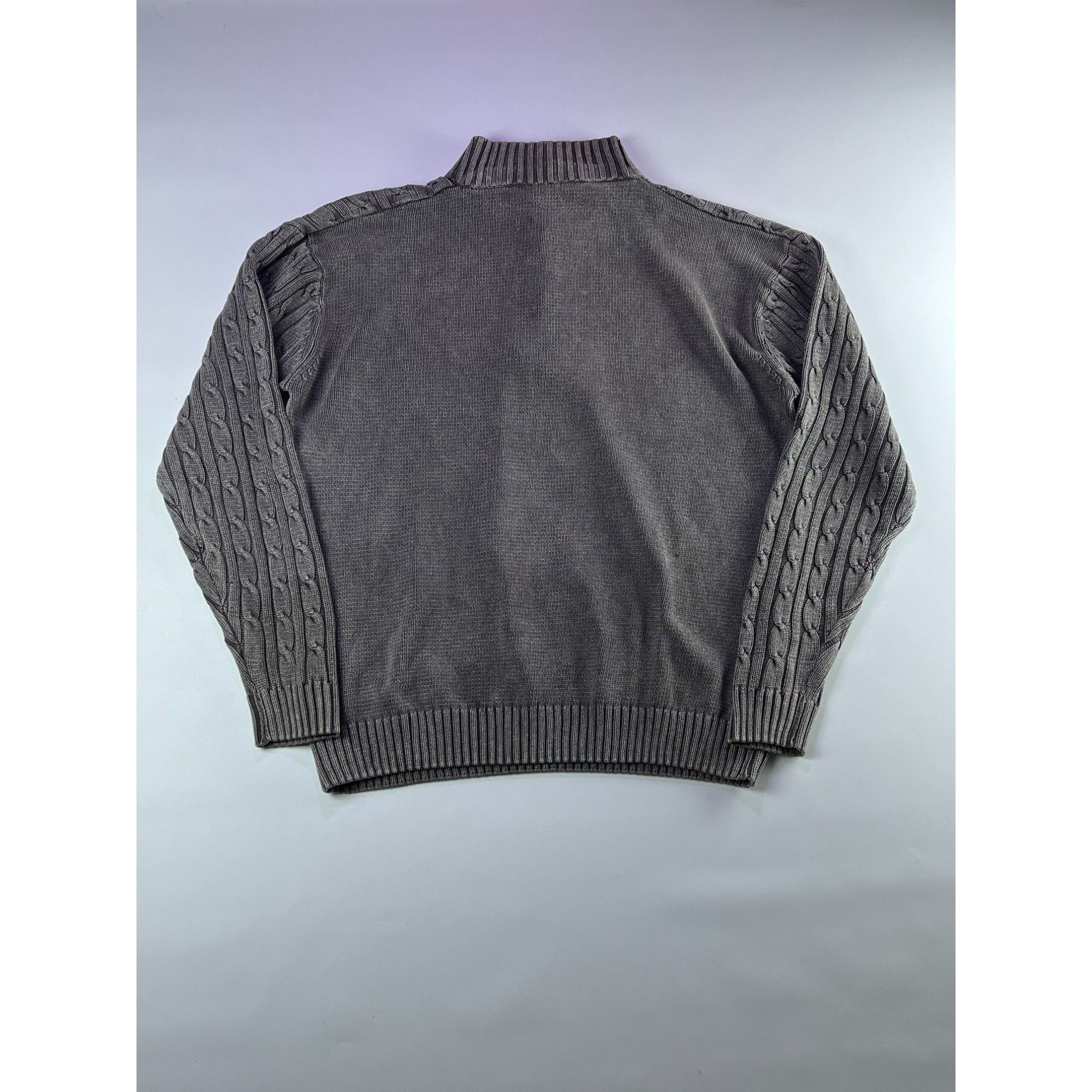 Vintage Vintage Heavy Knit Gray Cable Half-Zip Sweater Size US XL / EU 56 / 4 - 8 Thumbnail