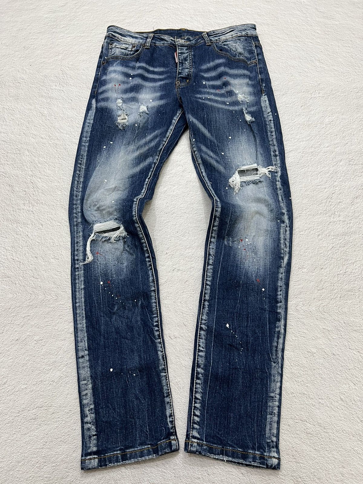 Hysteric Glamour × Undercover 2000s Dsquared2 Y's Distressed Skinny Jeans y2k Lgb Ifsix Size US 30 / EU 46 - 1 Thumbnail