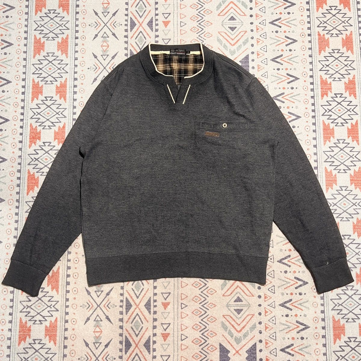 Kansai Yamamoto Kansai Yamamoto V-Neck Sweater Size US M / EU 48-50 / 2 - 1 Thumbnail