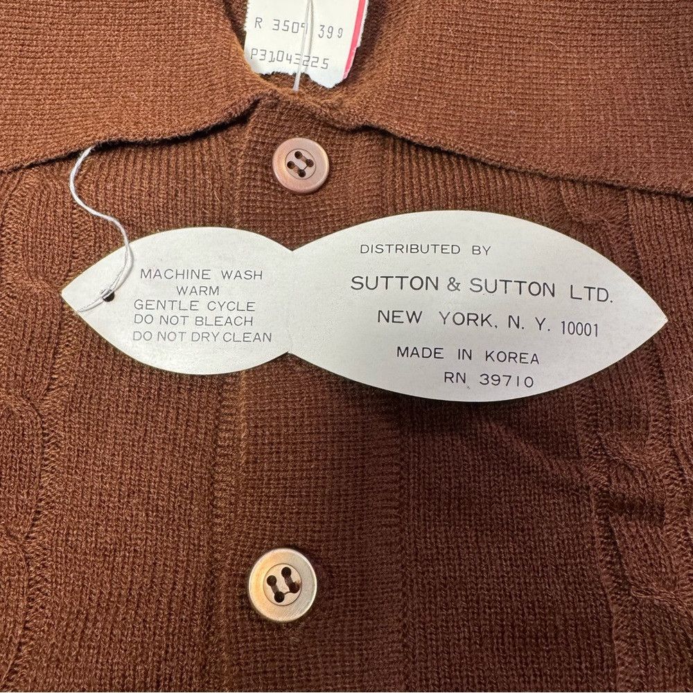 Other NWT New Vintage Sutton Place Brown Polo Sweater Size L Size US L / EU 52-54 / 3 - 6 Thumbnail
