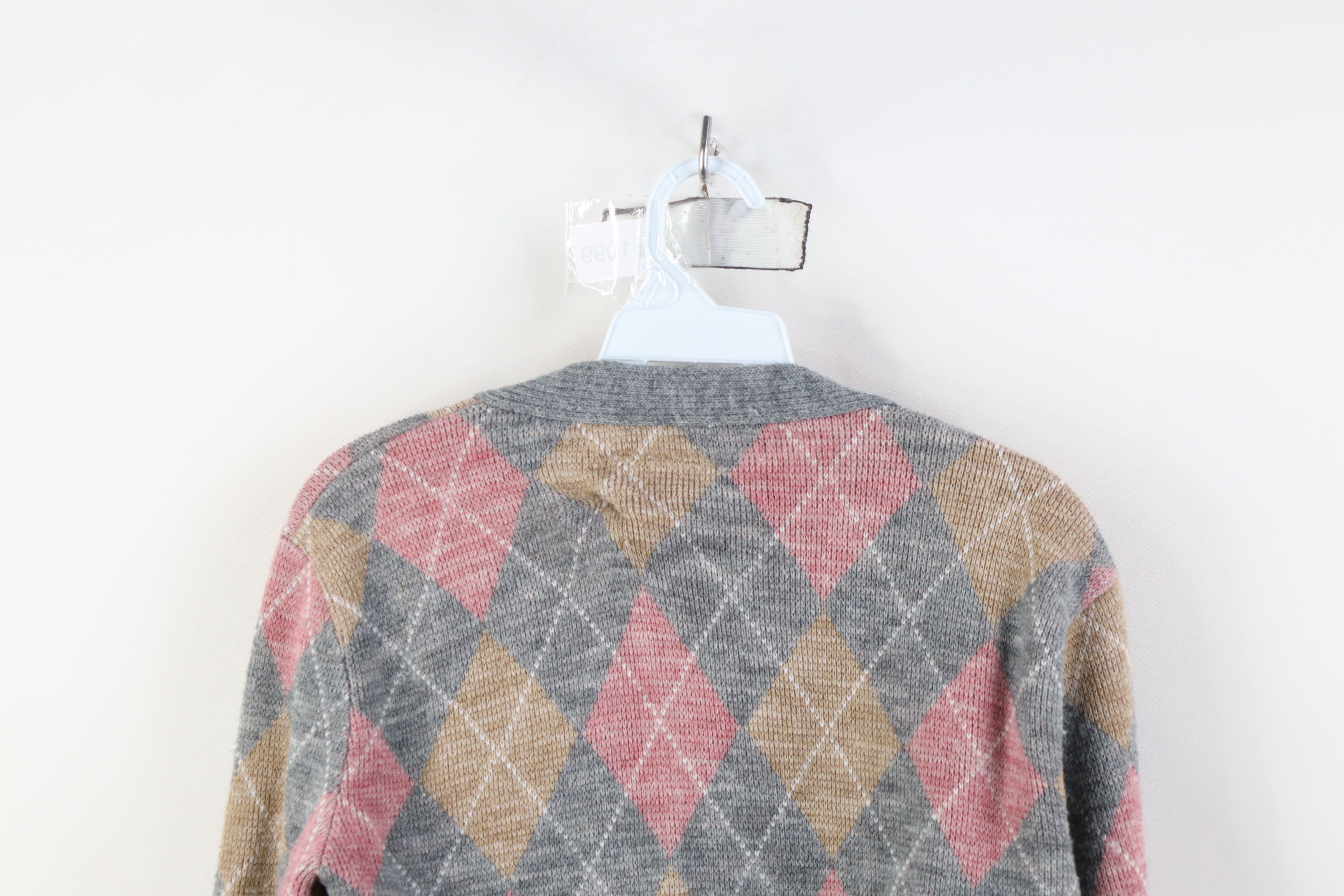 Vintage Vintage 50s 60s Streetwear Argyle Knit Cardigan Sweater Size S / US 4 / IT 40 - 11 Thumbnail