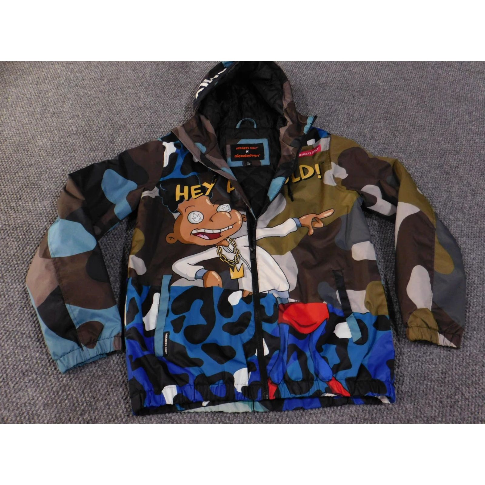Members Only Members Only x Nickelodeon Hey Arnold Jacket Mens S Multicolor Camo Hooded Windbreaker Size US S / EU 44-46 / 1 - 3 Thumbnail