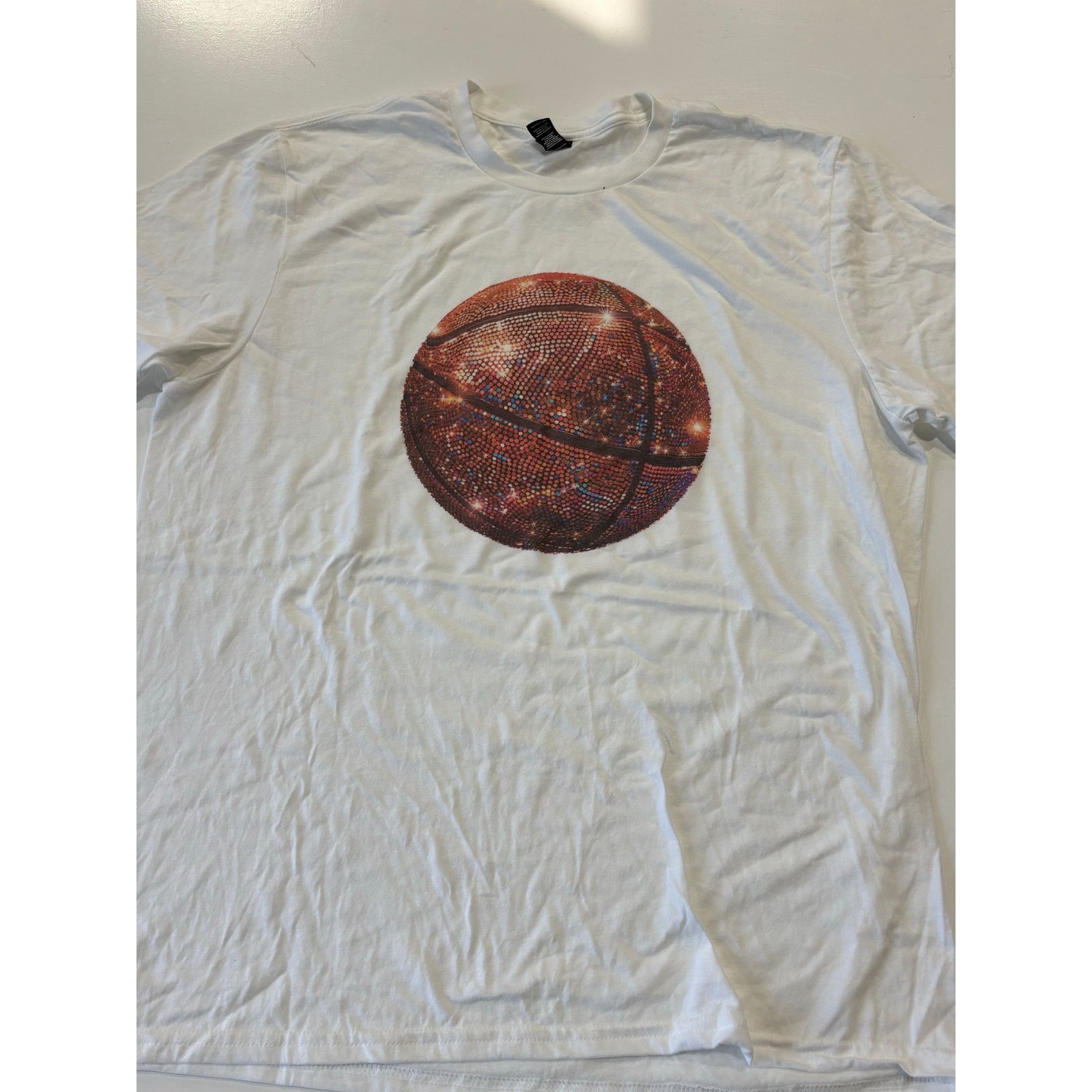Other Faux Glitter Basketball T-shirt White -XL Size XL / US 12-14 / IT 48-50 - 2 Thumbnail