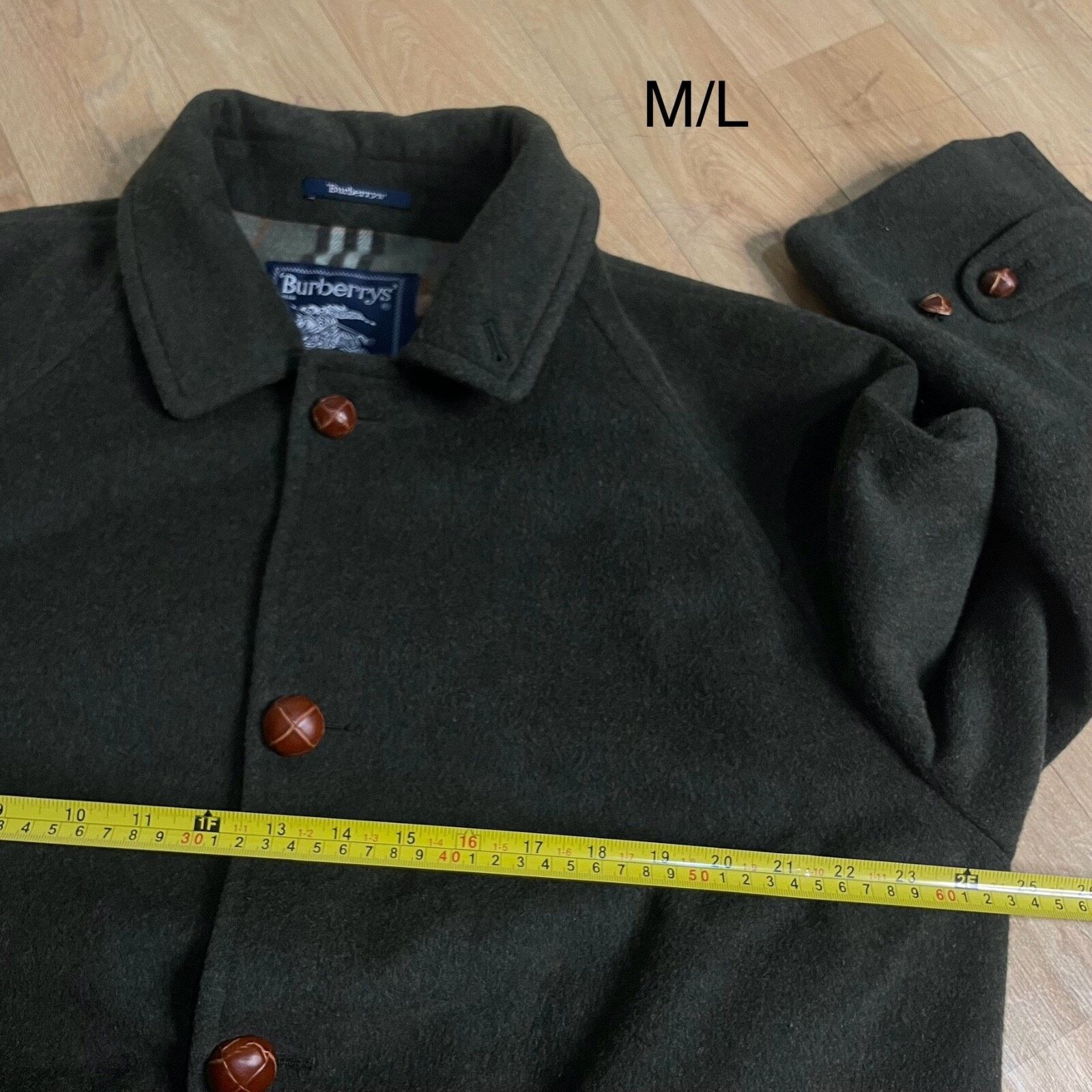 Burberry VINTAGE Burberry coat nova check virgin wool green olive Size US M / EU 48-50 / 2 - 17 Thumbnail