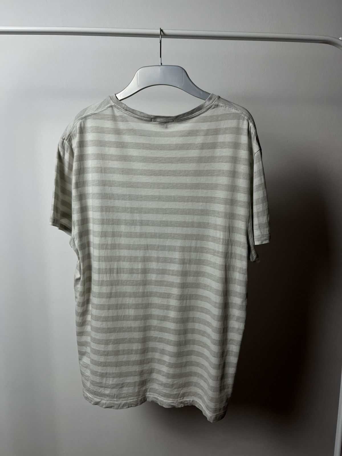 Burberry Burberry Brit Womens Stripe Tee Gray White Pocket Logo L Size L / US 10 / IT 46 - 10 Thumbnail