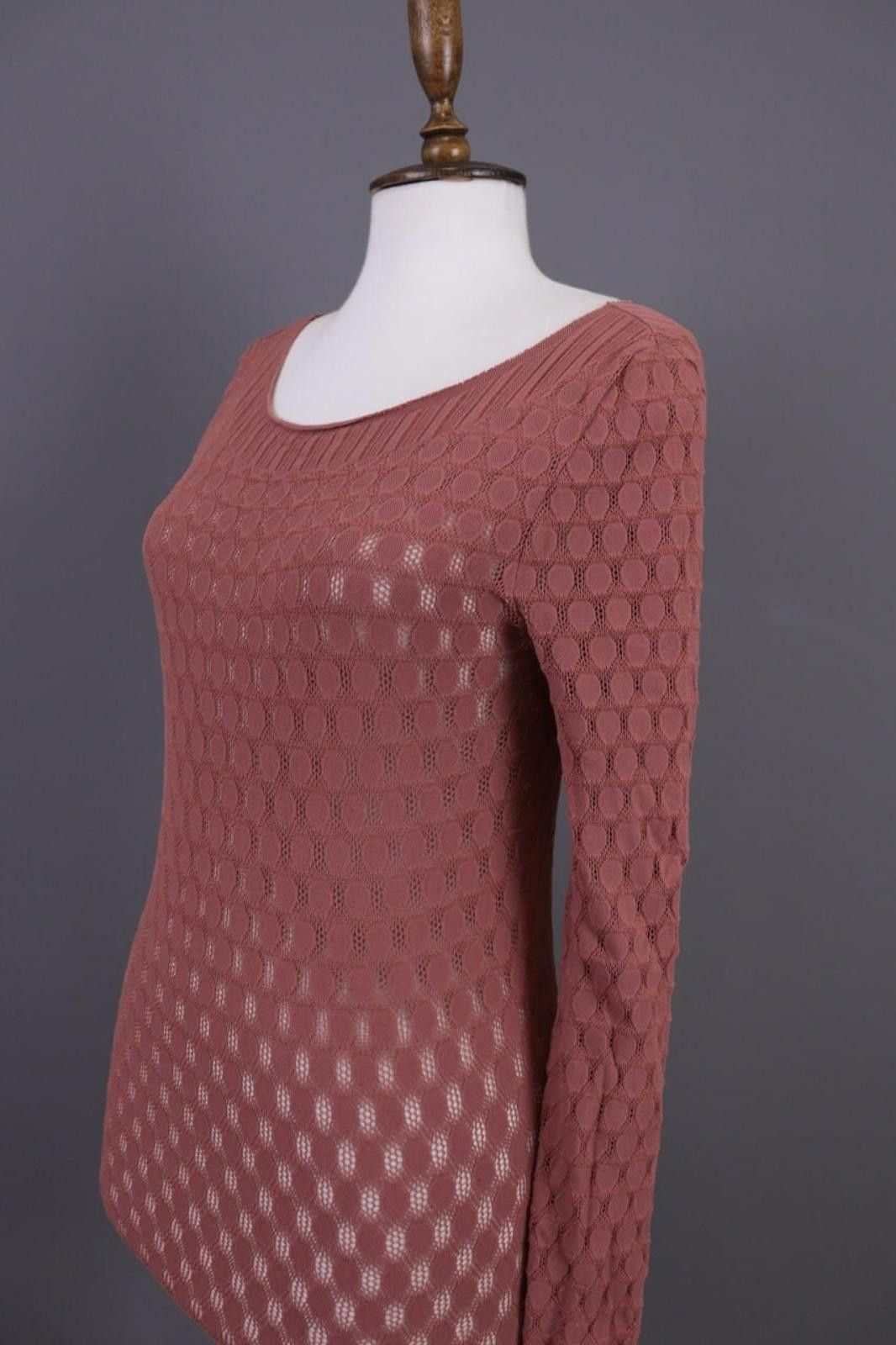 Pink Floyd Pinko Pink Wool Knit Designer Bodycon Mesh Sweater Size S Size S / US 4 / IT 40 - 7 Thumbnail