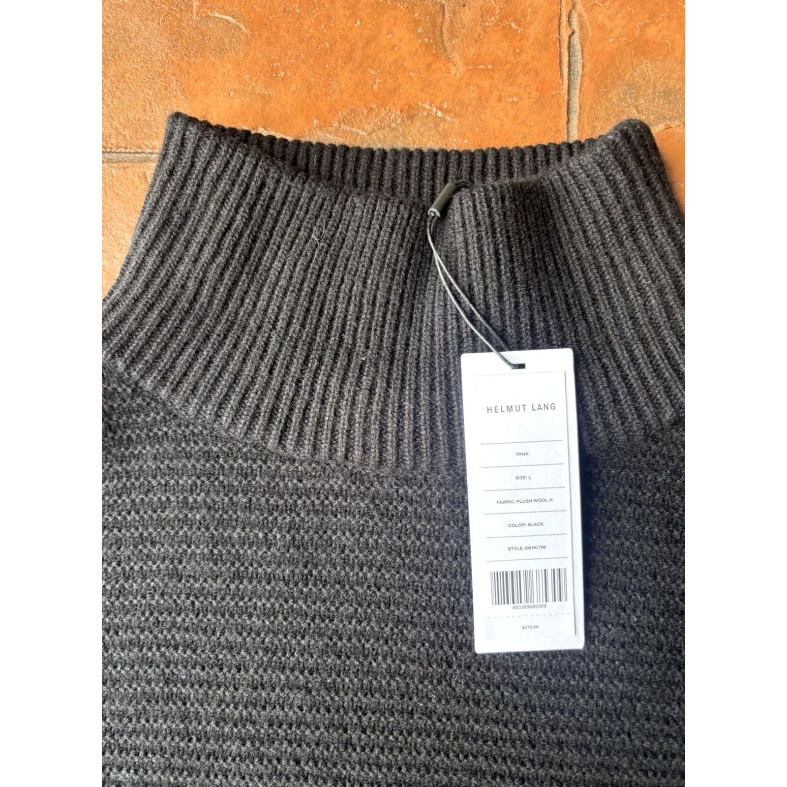Helmut Lang VINTAGE HELMUT LANG Pullover Turtle Neck Sweater Womens Large Black Mock Neck, Knit Wool Blend, Dry Clean Only, Designer, 1.4 Size L / US 10 / IT 46 - 2 Thumbnail