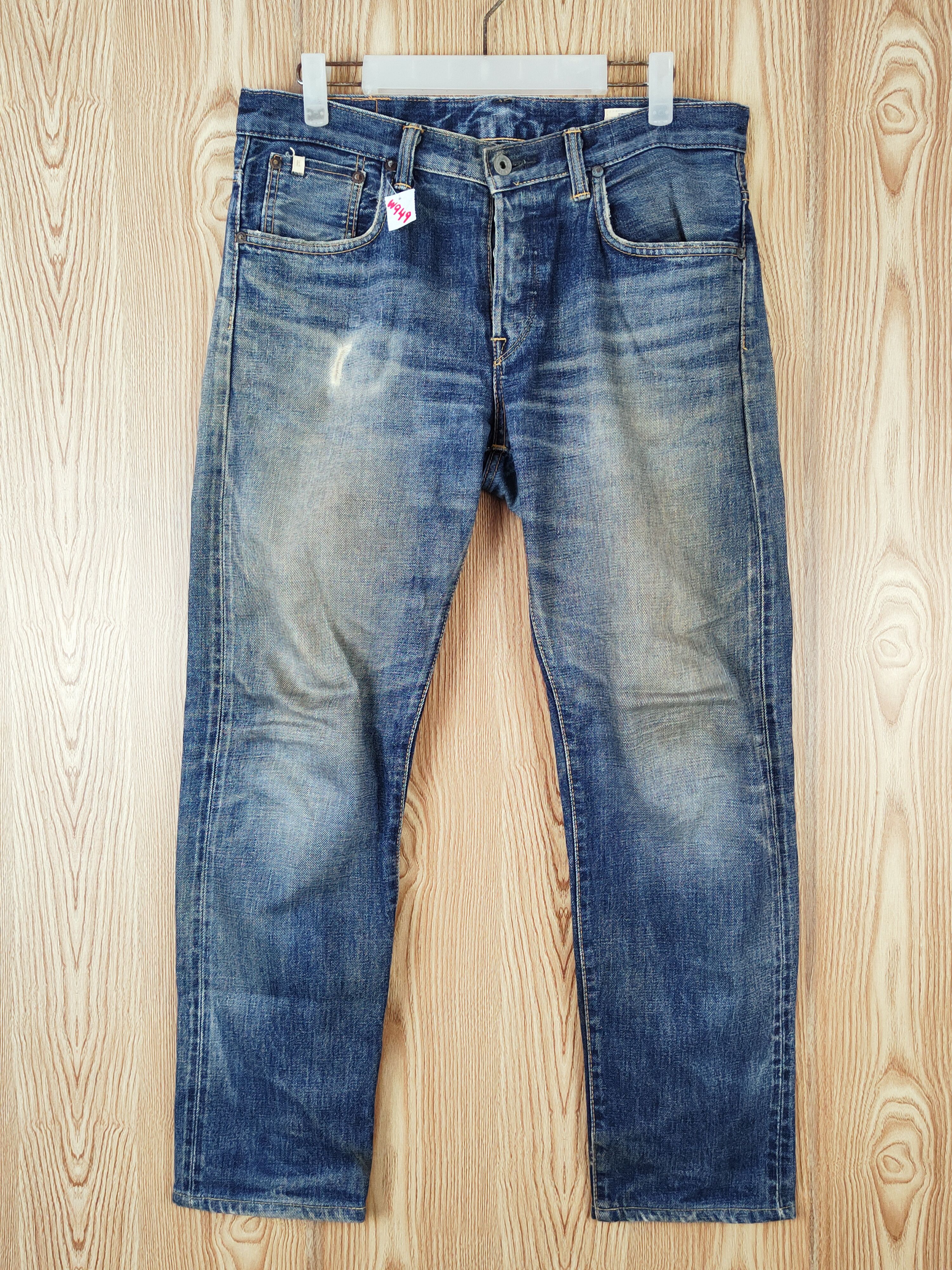 Edwin Edwin japan denim Dark Blue Distressed Ripped Jeans #W949 Size US 31 - 1 Thumbnail
