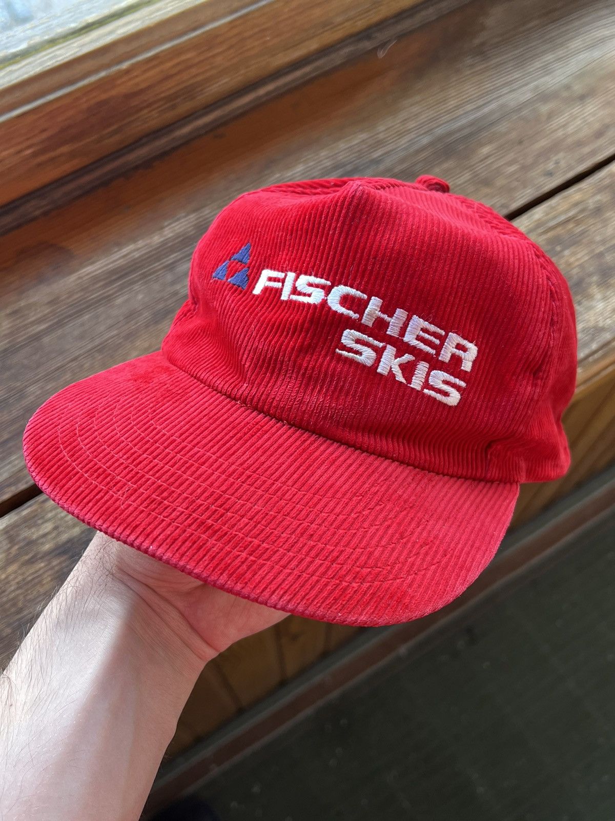 Vintage Vintage Headwear Cap Ficher Skis Red Corduroy Hat Size ONE SIZE - 1 Thumbnail