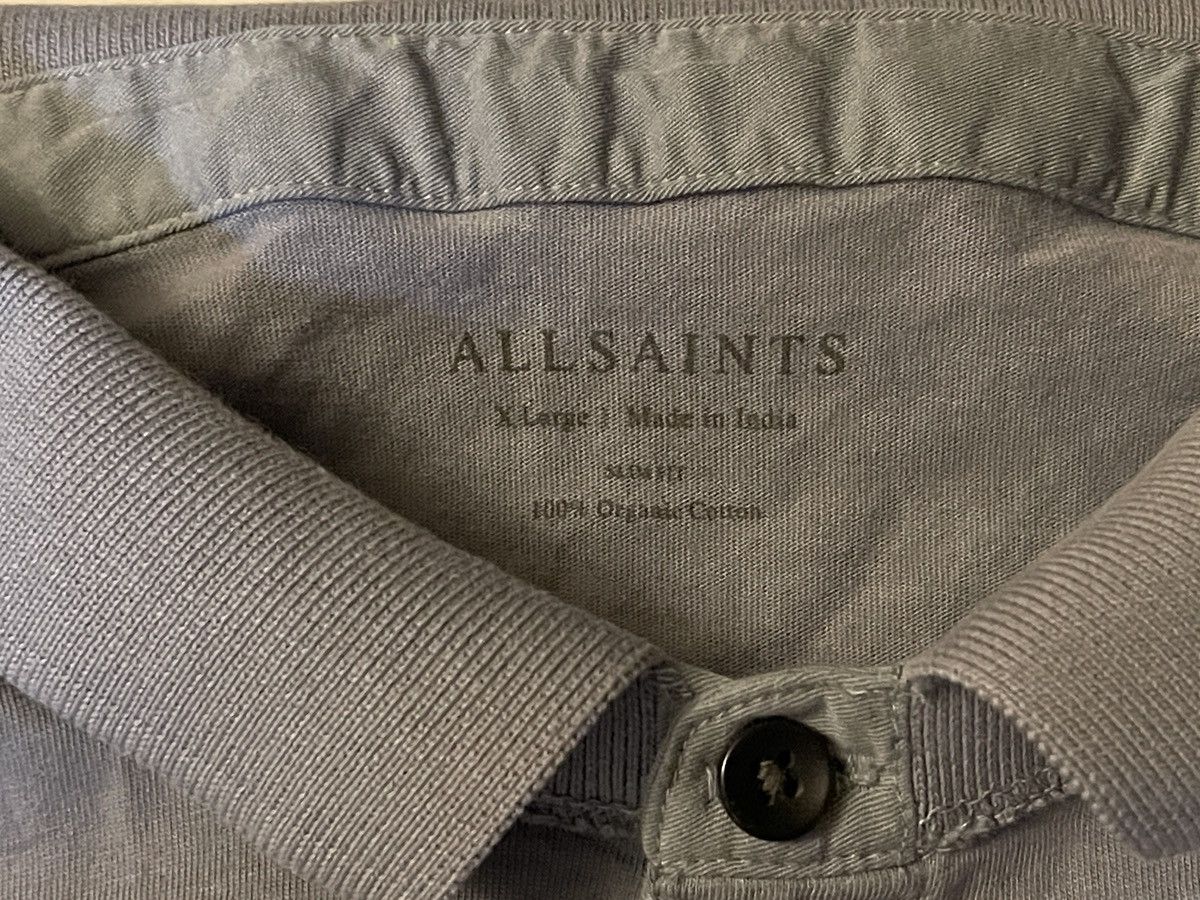 Allsaints All Saints Shirt Gray Blue Polo Ramskull Mens XL Slim Fit Size US XL / EU 56 / 4 - 3 Thumbnail