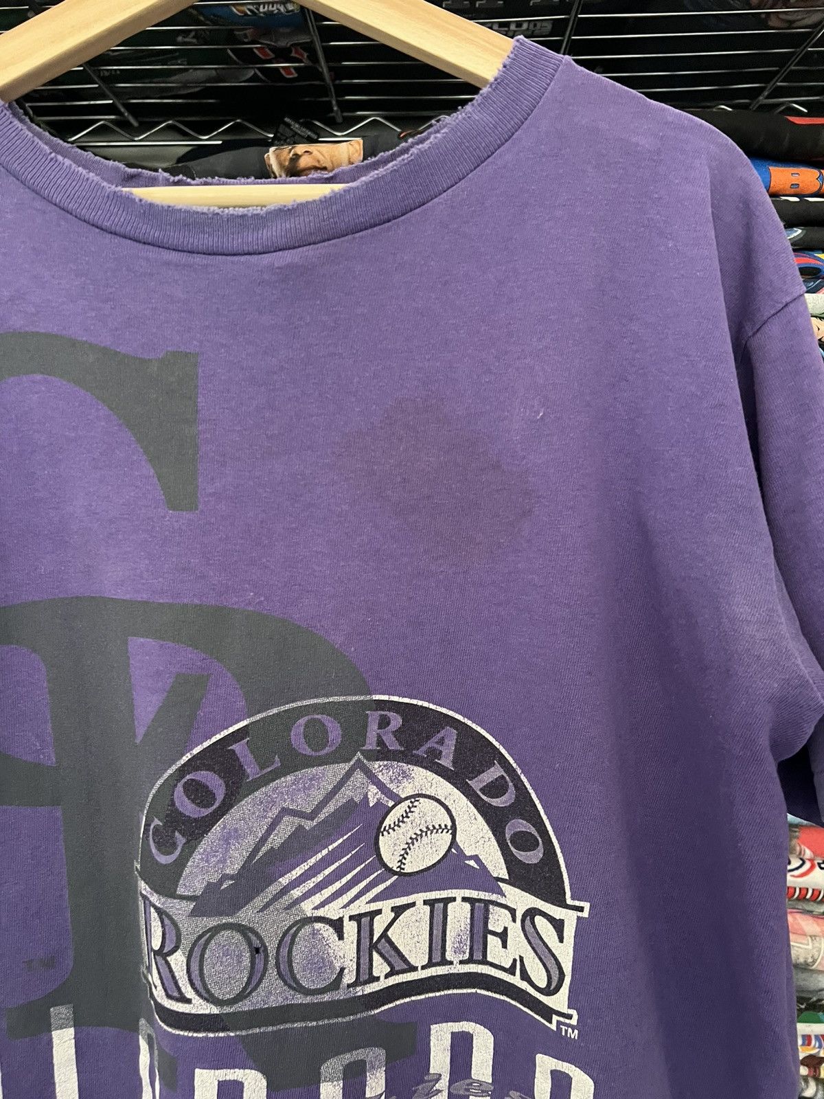 MLB 90s Colorado Rockies Home Team Tee Single Stitch Size US L / EU 52-54 / 3 - 5 Thumbnail