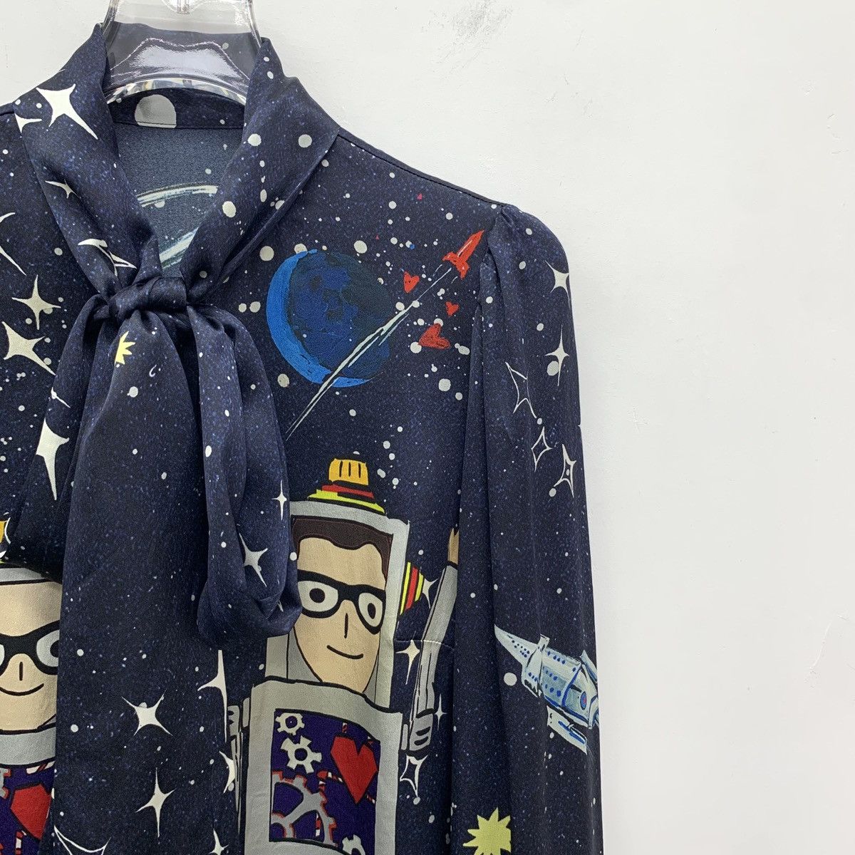 Dolce & Gabbana Dolce & Gabbana Long Sleeve Shirt with Bow Tie Detail K26WX Size S / US 4 / IT 40 - 3 Thumbnail