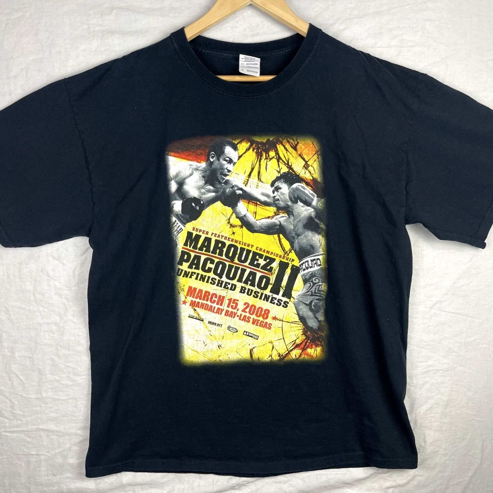 Gildan VINTAGE Gildan Ultra Cotton Marquez Pacquiao II Shirt Mens XL Black Graphic Print 2008 Mandalay Bay Las Vegas Sports Tee"} Size US XL / EU 56 / 4 - 2 Thumbnail