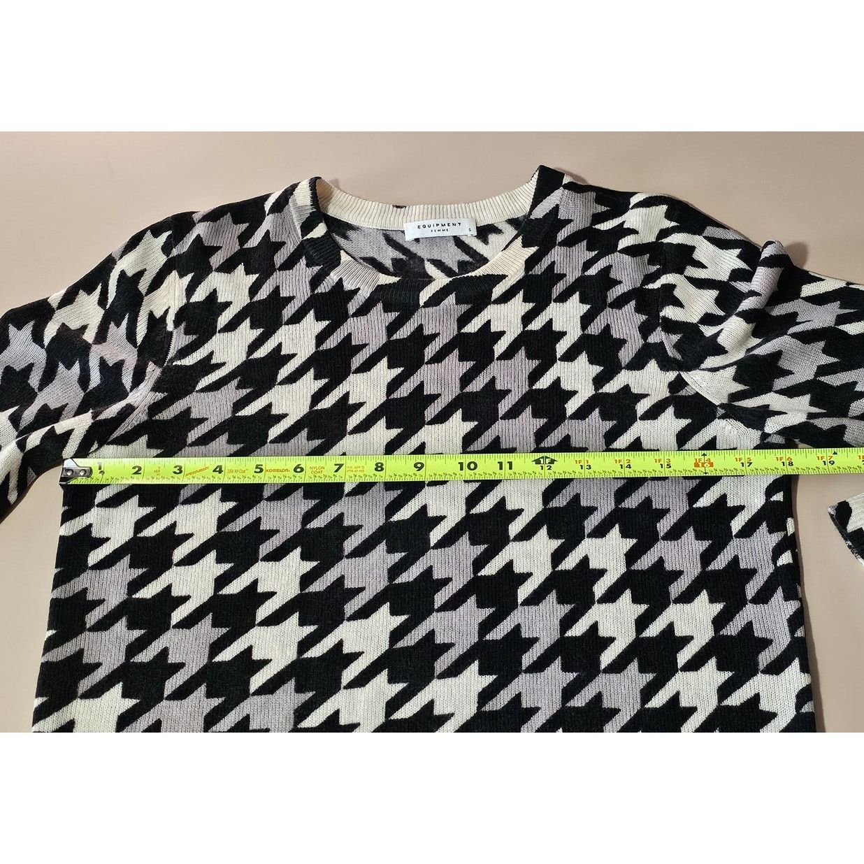 Equipment EUC EQUIPMENT Cashmere Houndstooth Crew Neck Sweater S Size S / US 4 / IT 40 - 5 Thumbnail
