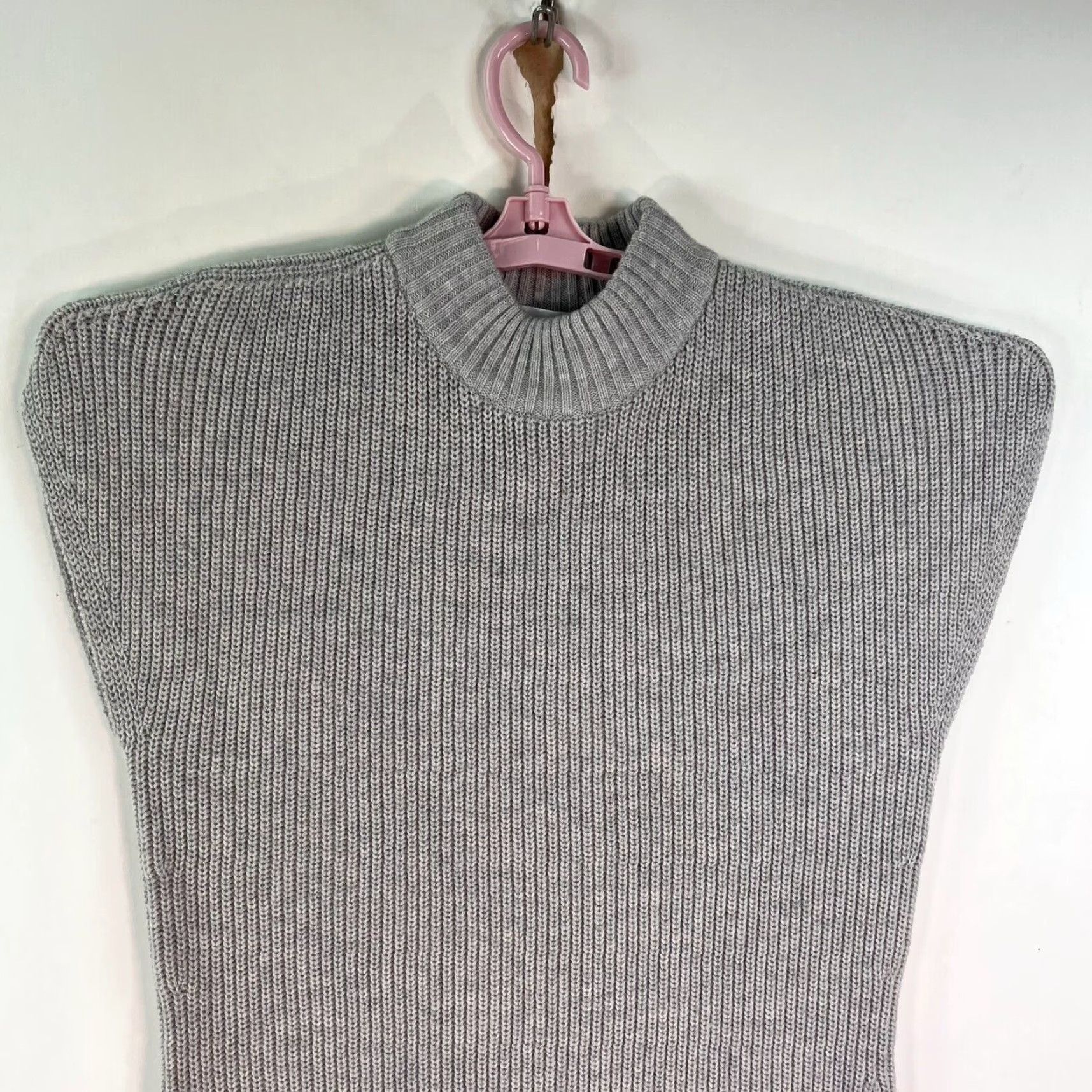 Athleta VINTAGE Athleta Mock Neck Ribbed Sweater Dress XS Gray Merino Wool Oversized Dress Women Size XS / US 0-2 / IT 36-38 - 2 Thumbnail