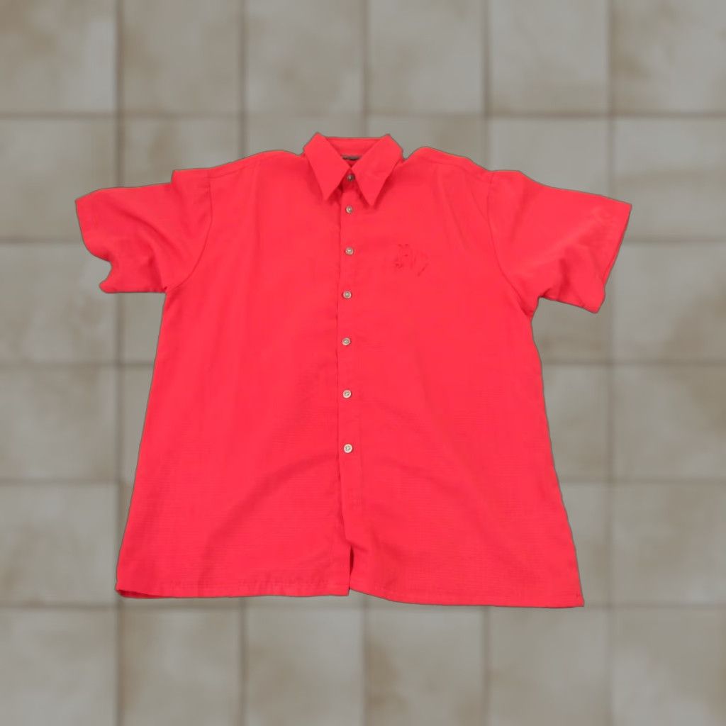 Vintage Saxifon Shirt Mens M Red Embroidered Western 90s Button-Up Collar Shirt Vintage Short Sleeve Poplin Polyester Size US M / EU 48-50 / 2 - 1 Thumbnail