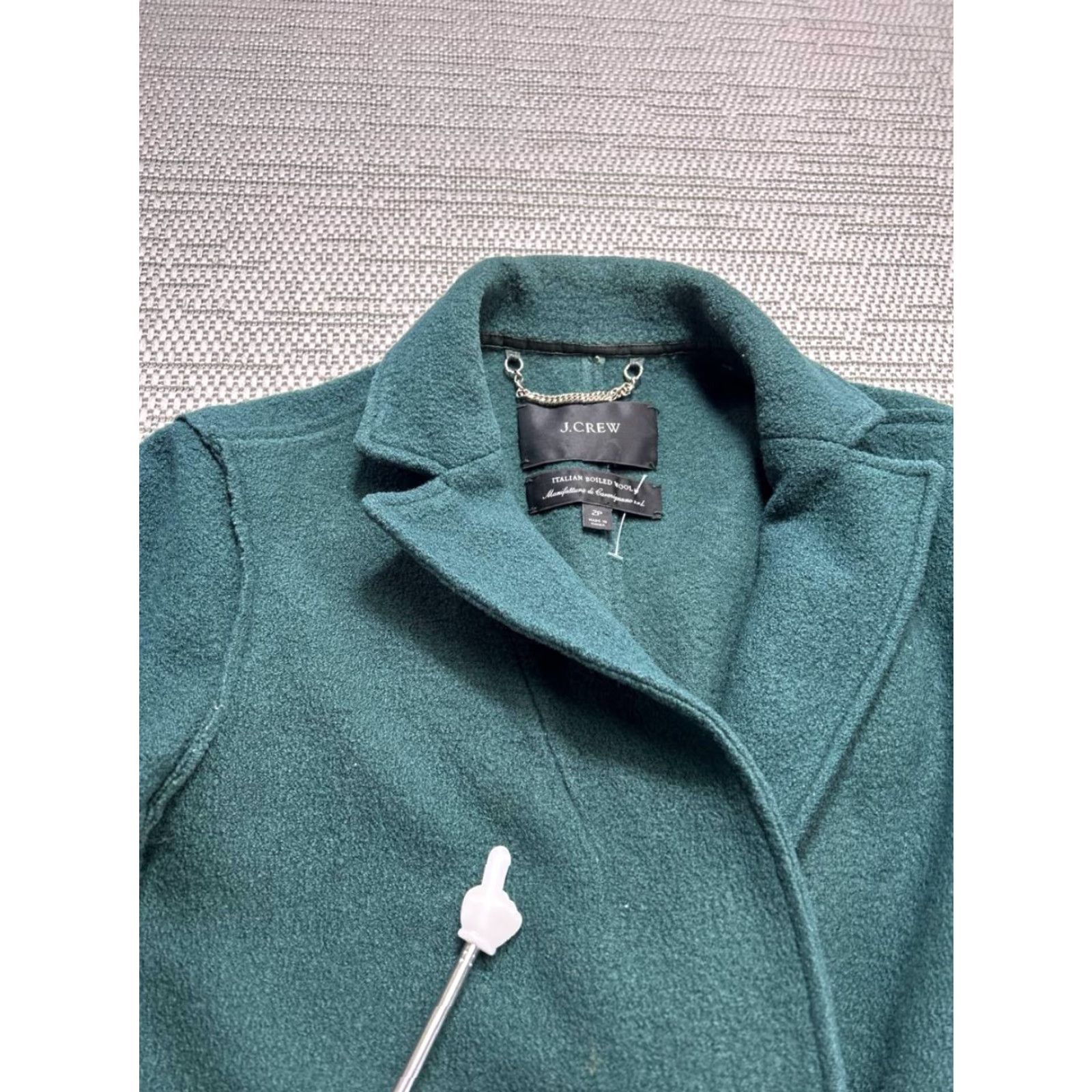 J.Crew J.CREW Overcoat Womens 2 Petite Green Wool Coat, Tweed, Button Closure, Long Sleeve, Dry Clean Only, Winter, Fall, Regular Fit, Green, Womens Size XS / US 0-2 / IT 36-38 - 6 Thumbnail