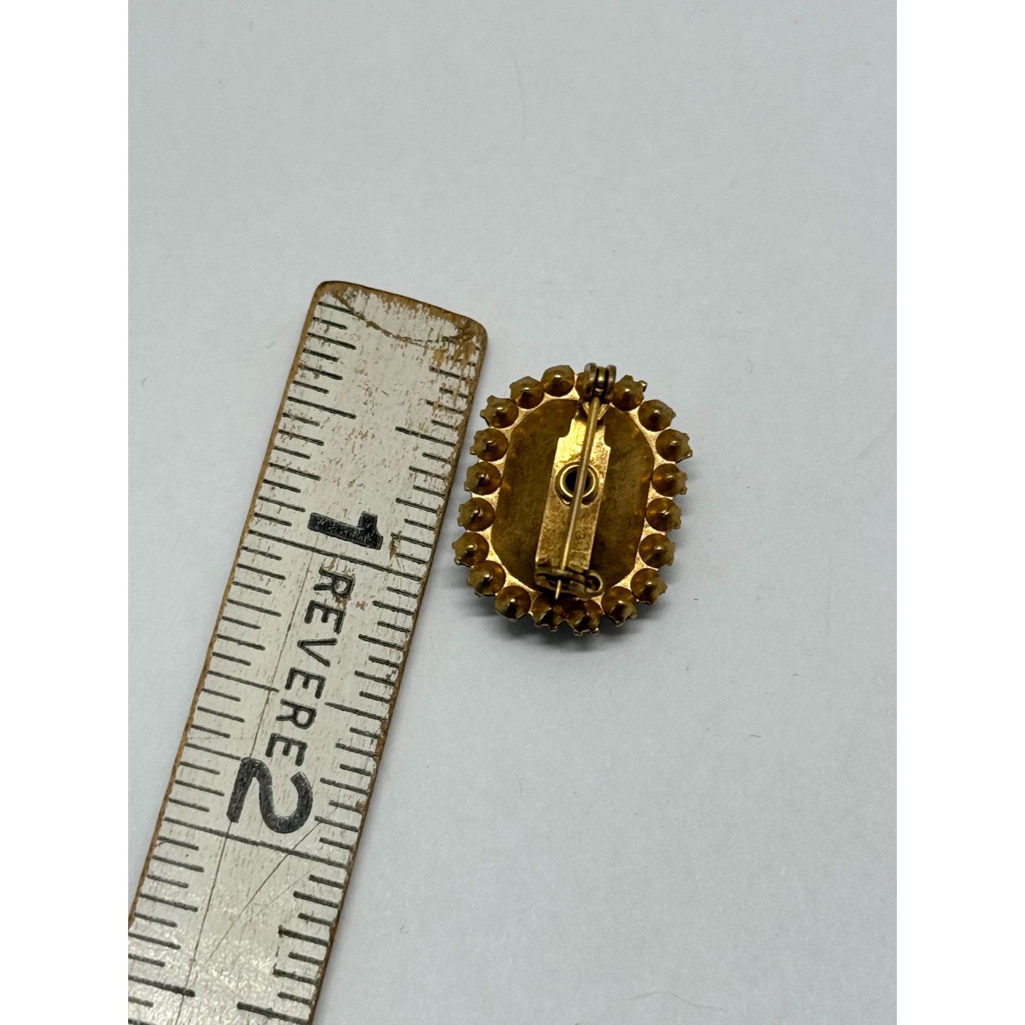 Vintage Vintage blue Guilloche enamel flower rhinestone pin Size ONE SIZE - 7 Thumbnail