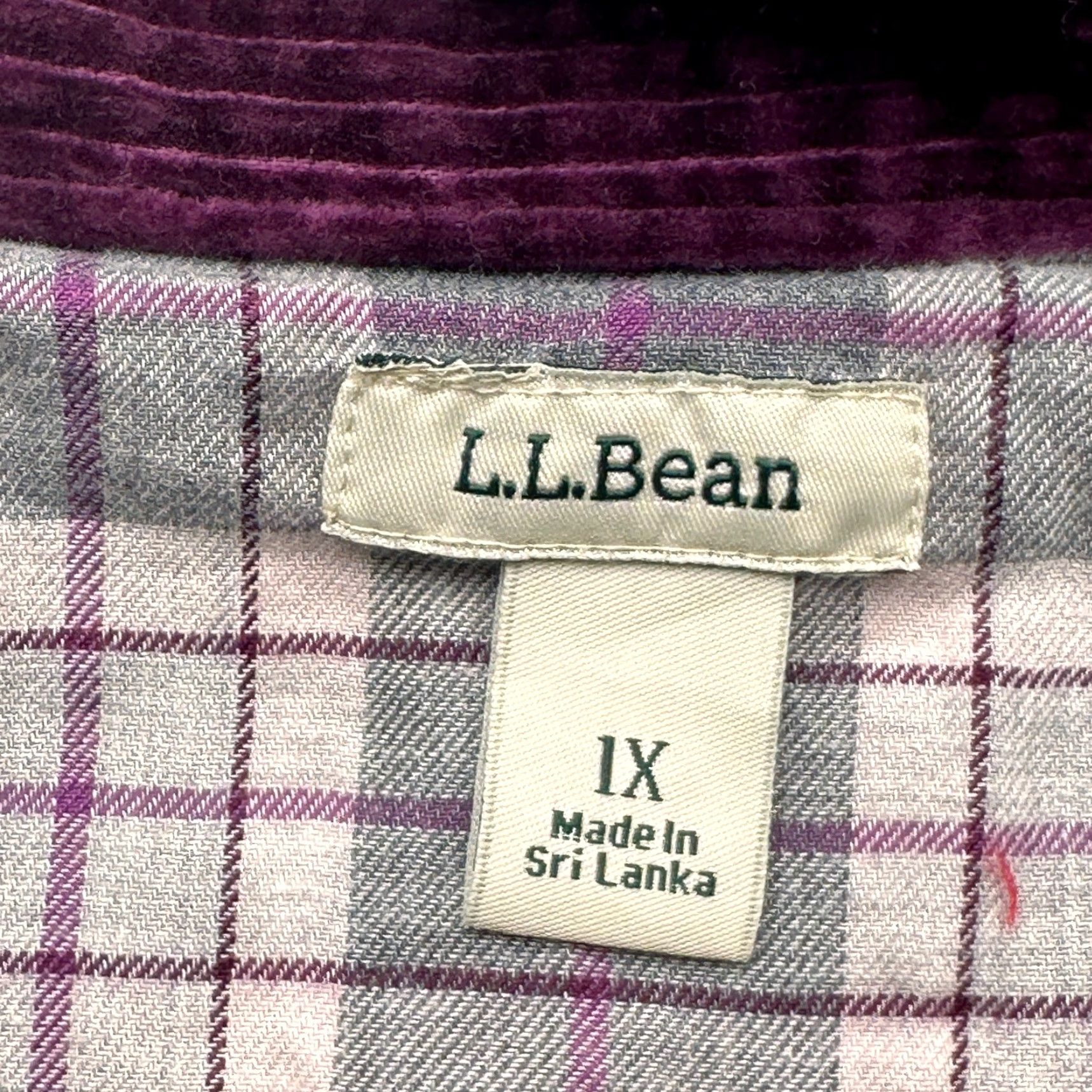 Vintage LL Bean Comfort Corduroy Relaxed Button Up Long Sleeve Shirt Womens 1X Lined Purple Size XL / US 12-14 / IT 48-50 - 2 Thumbnail