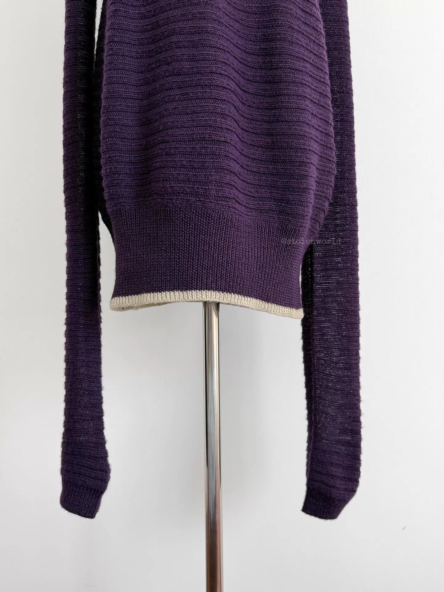 Y's Y's Grape Purple Stacked Neck/Cuff Knit Sweater Size 2 Size XS / US 0-2 / IT 36-38 - 4 Thumbnail