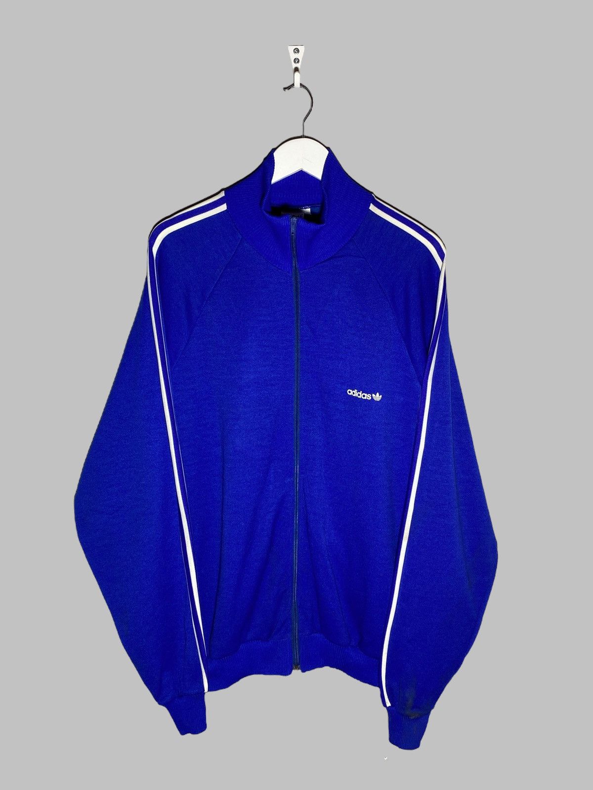 Vintage 🔥 ADIDAS 80S TRACK JACKET RETRO BLUE RAVE VINTAGE DRIP Size US XXL / EU 58 / 5 - 1 Thumbnail