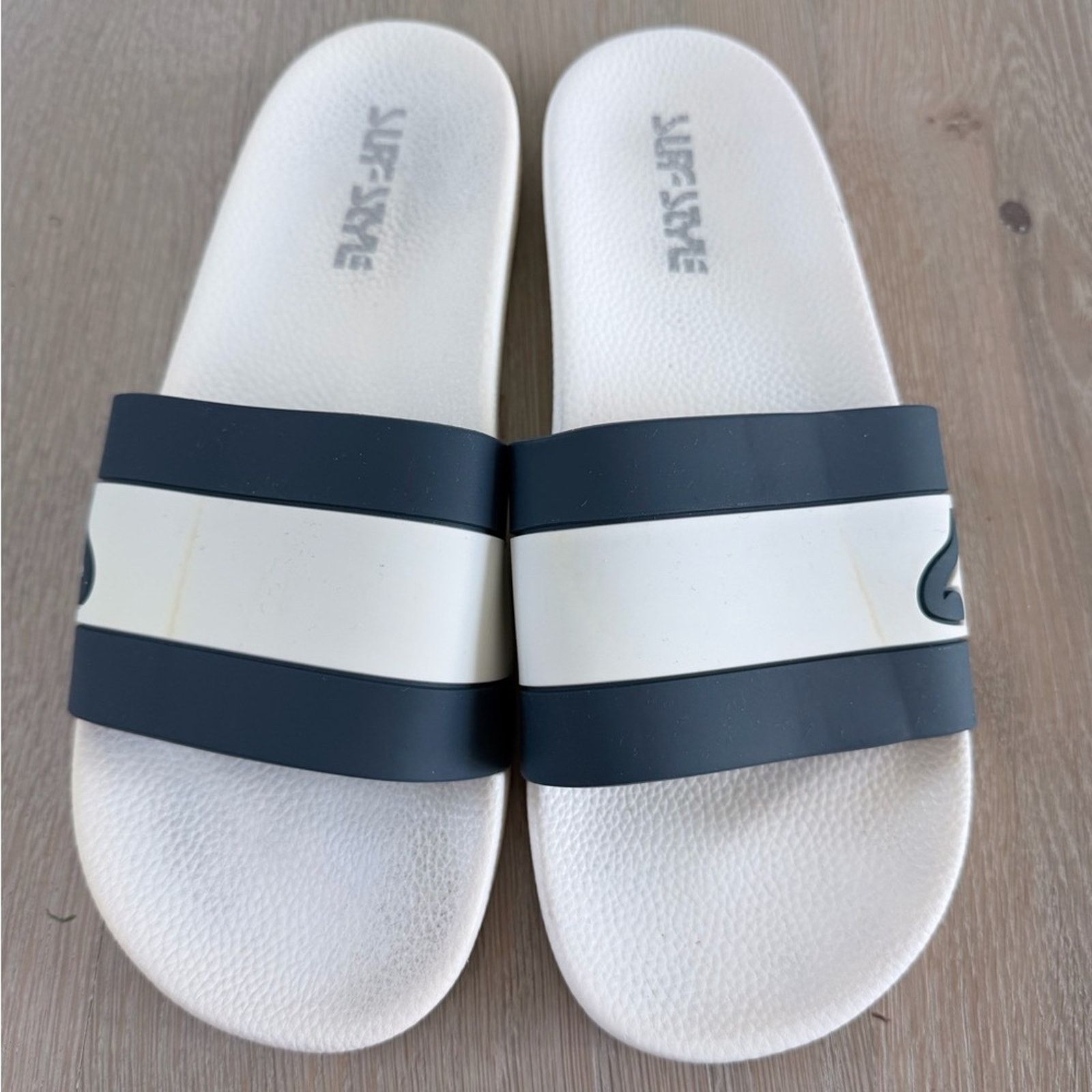 Other Surf Style White Dark Blue Slide Sandals size M 9 or W 10 Size US 9 / IT 39 - 1 Thumbnail