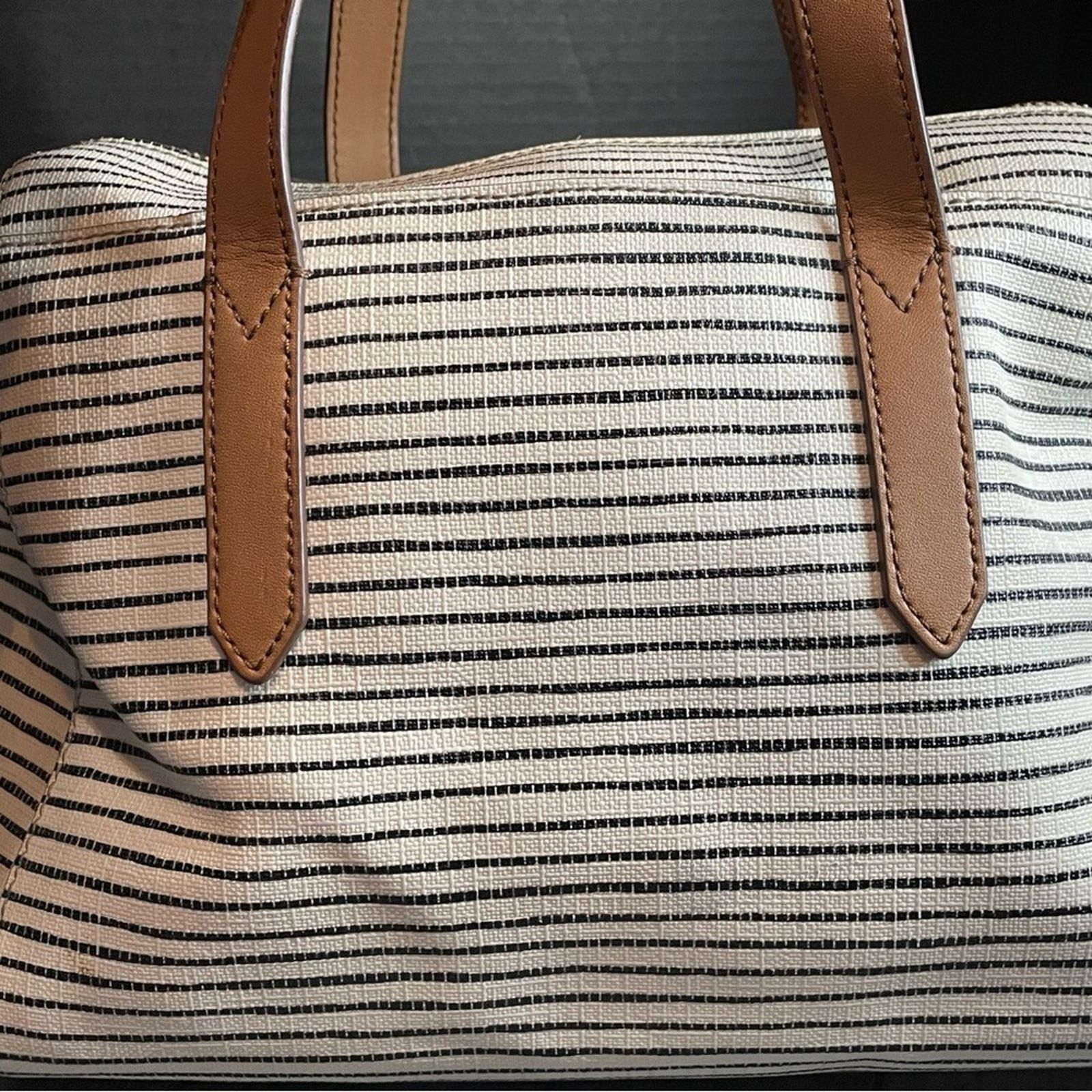 Fossil Fossil Sydney Satchel Original WhiteBlack Stripe Size ONE SIZE - 3 Thumbnail