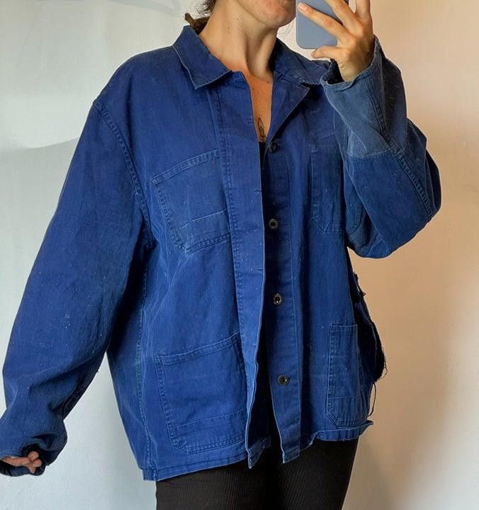 Designer Vintage 1970s french worker jacket Size US L / EU 52-54 / 3 - 7 Thumbnail