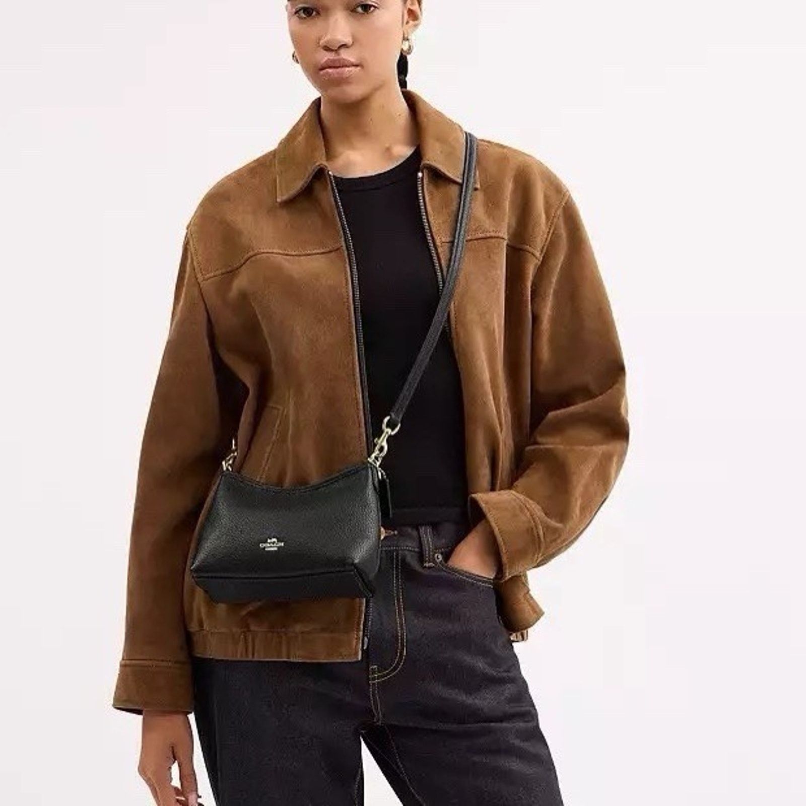 Coach NWT COACH Laurel Small Shoulder Bag CBH16 Gold/Black Size ONE SIZE - 7 Thumbnail